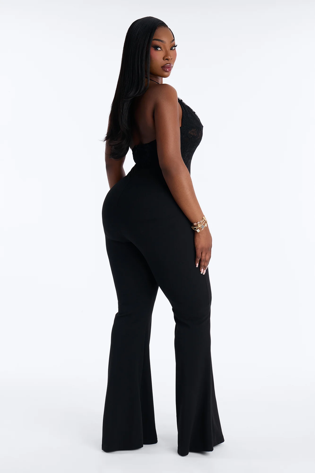 Alaria Embellished Lace Jumpsuit - Black - Image 8