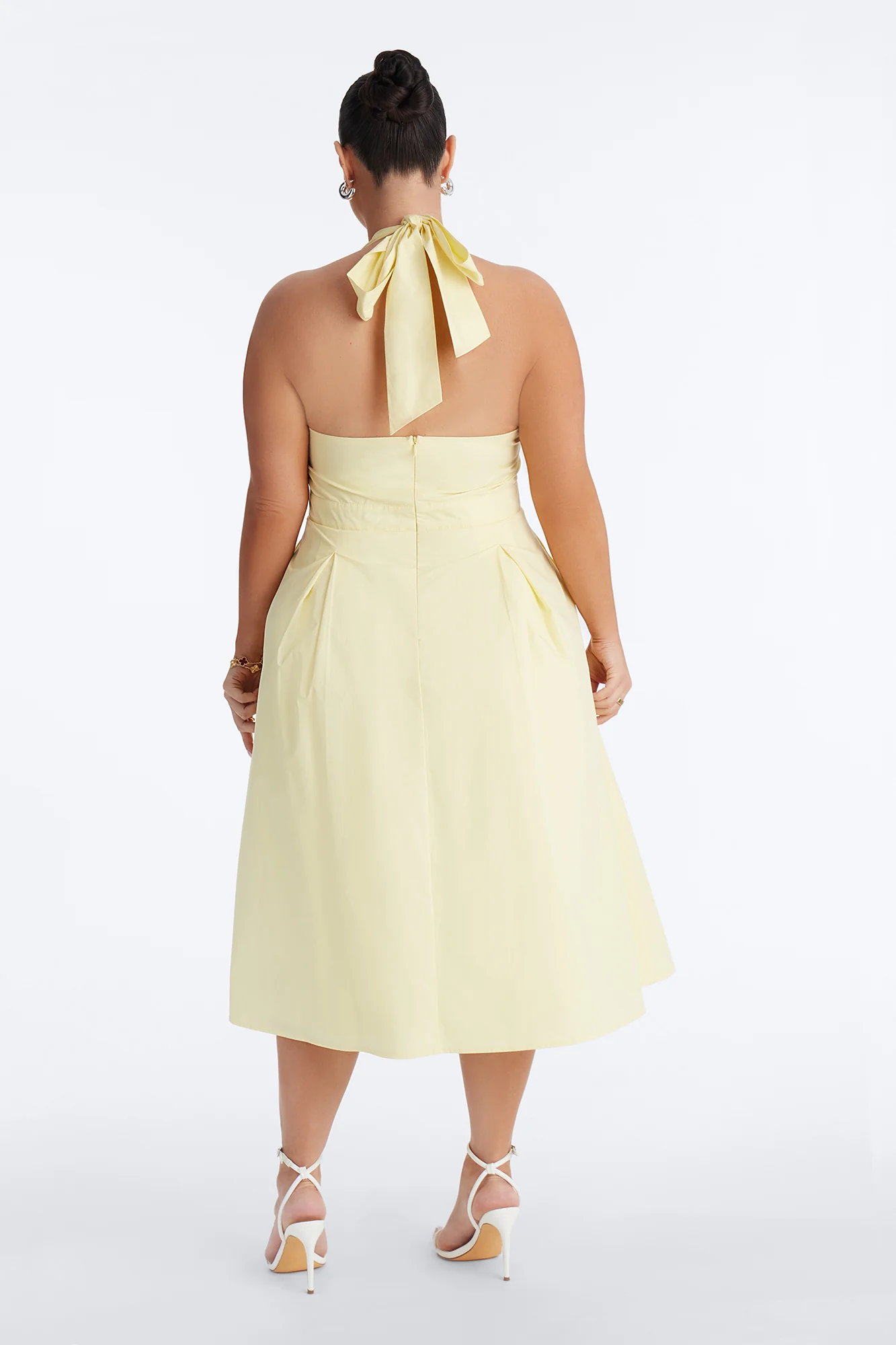 Aleah Halter Corset Midi Dress - Yellow - Image 8