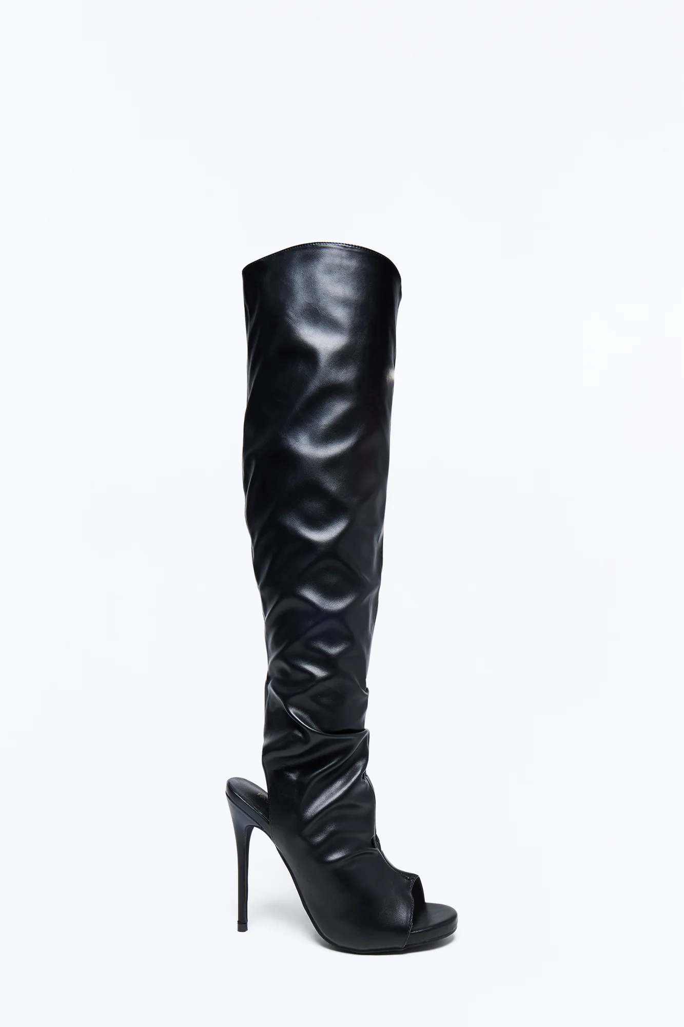 Alek Peep Toe Stiletto Boots - Black