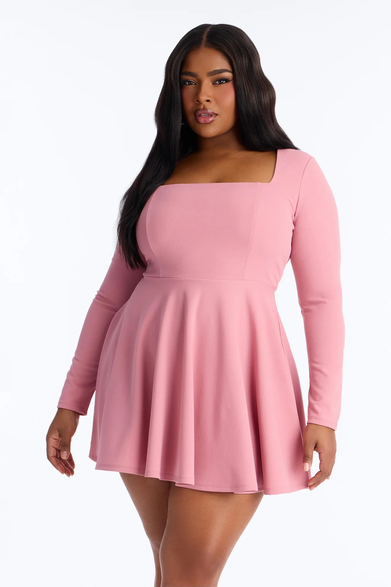 Alena Long Sleeve Mini Dress - Mauve - Image 5