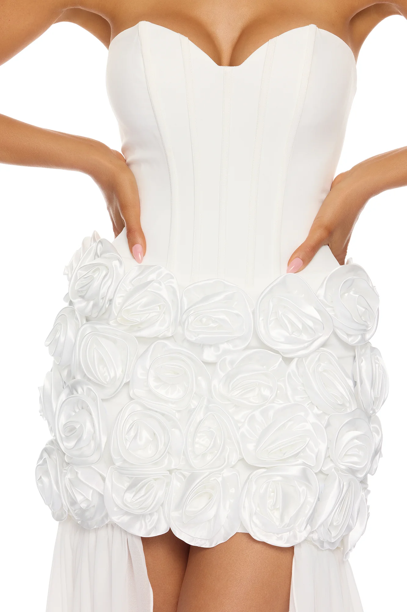 Alessia Floral Applique Maxi Dress - White - Image 3