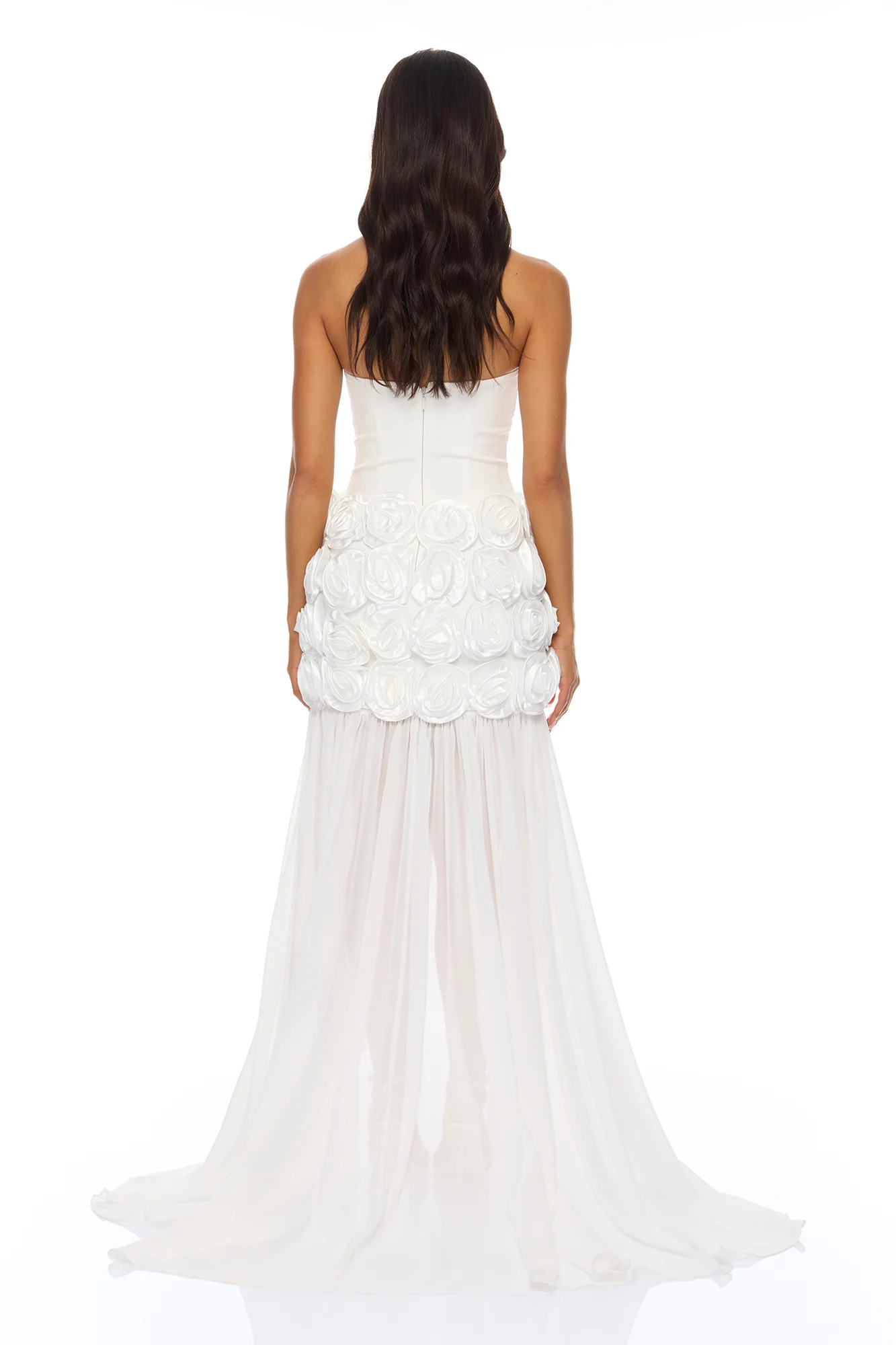 Alessia Floral Applique Maxi Dress - White - Image 4