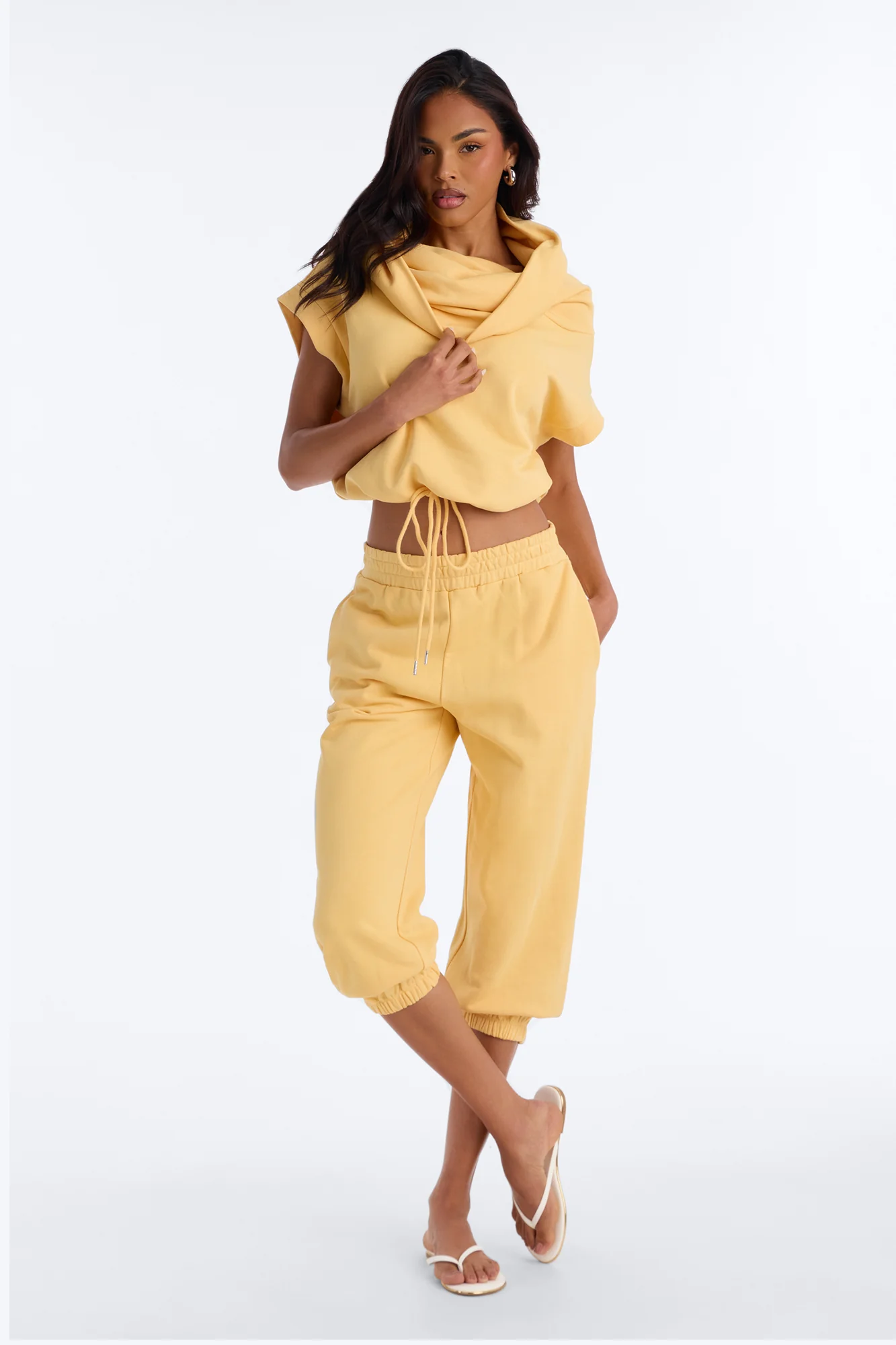 Alexa Capri Jogger Set - Butter Yellow