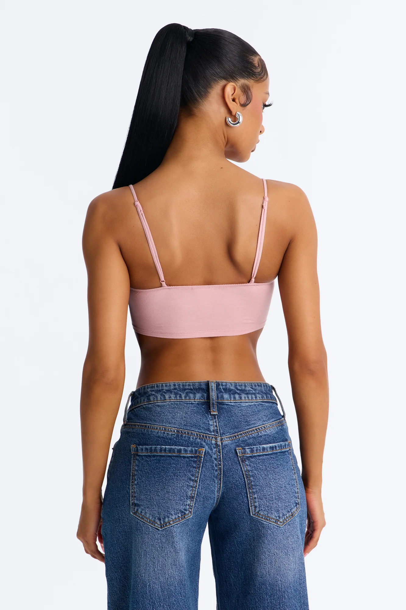 Alexa Everyday Double Layered Cropped Cami Top - Pink - Image 4