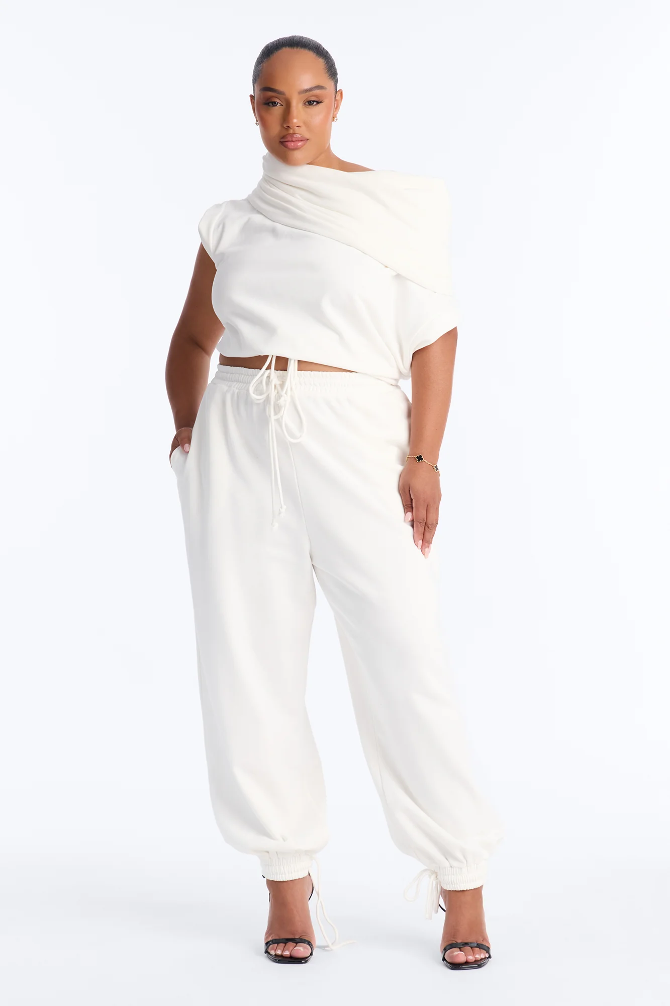 Alexa Jogger Pant Set - White - Image 5