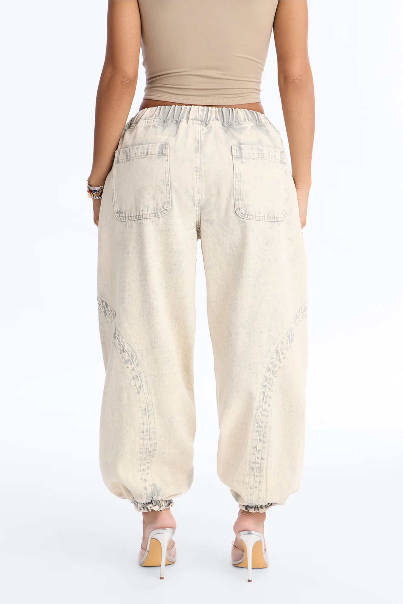 Alicia Washed Jogger Twill Pant - Stone - Image 4