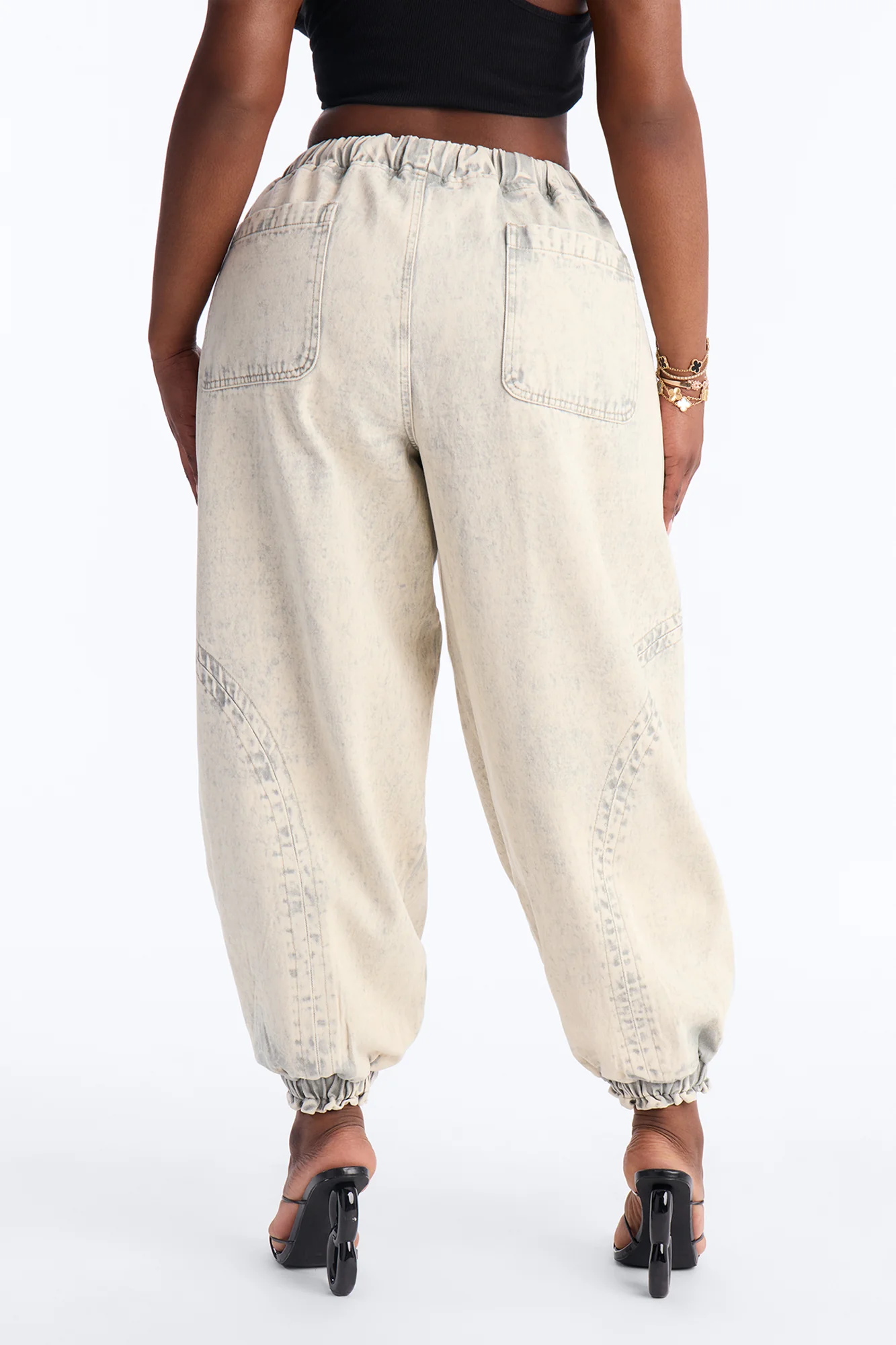 Alicia Washed Jogger Twill Pant - Stone - Image 7
