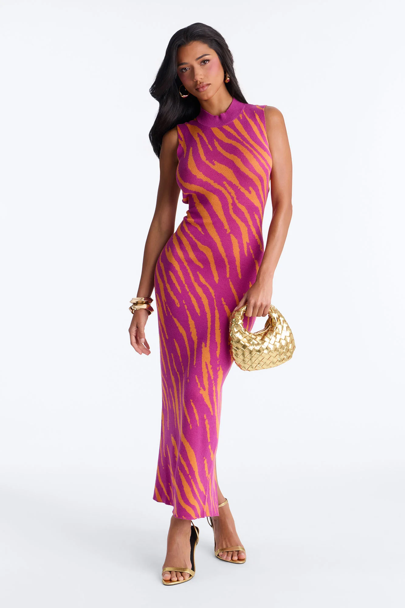 Alisha Strappy Backless Maxi Dress - Magenta/combo - Image 3