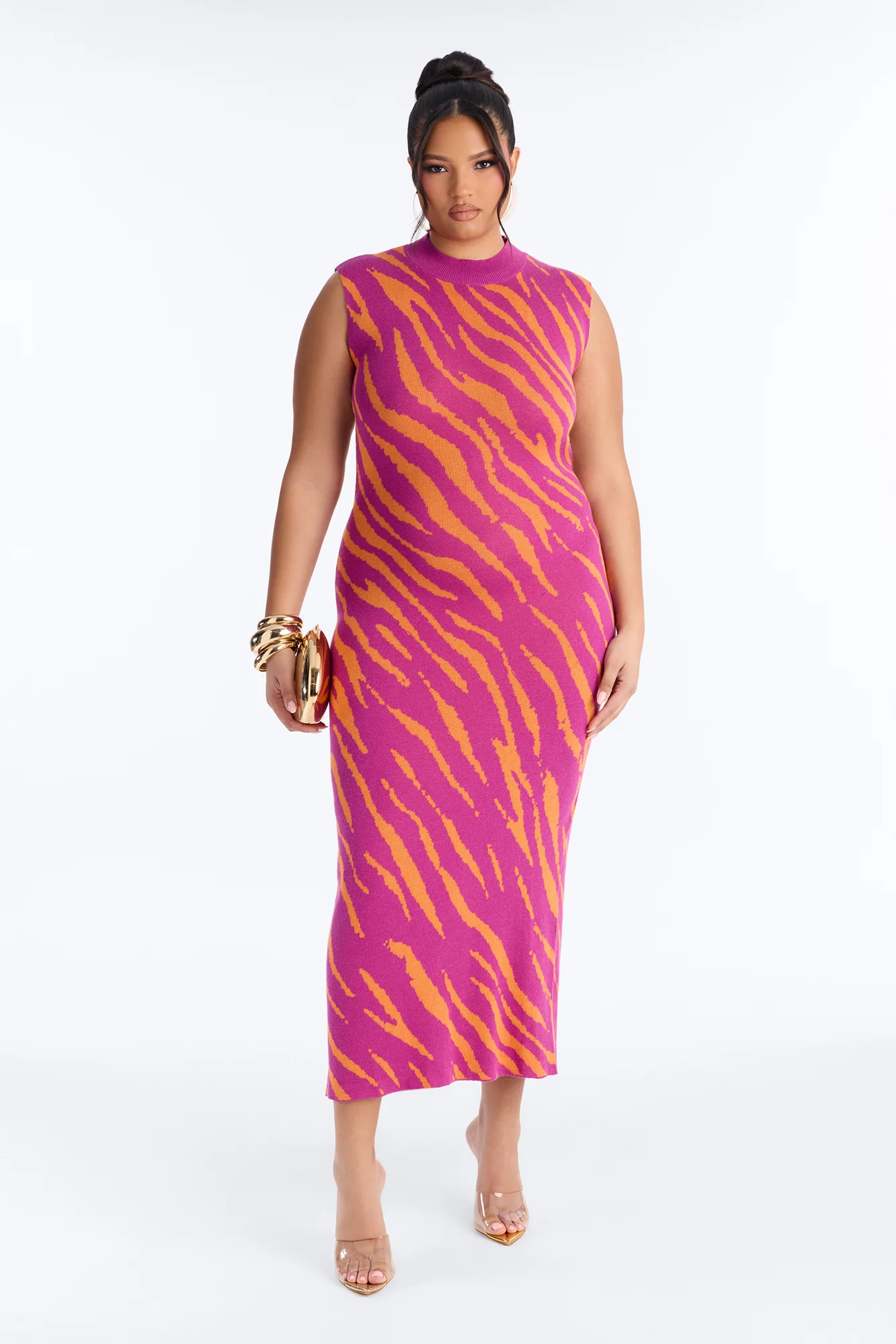 Alisha Strappy Backless Maxi Dress - Magenta/combo - Image 4
