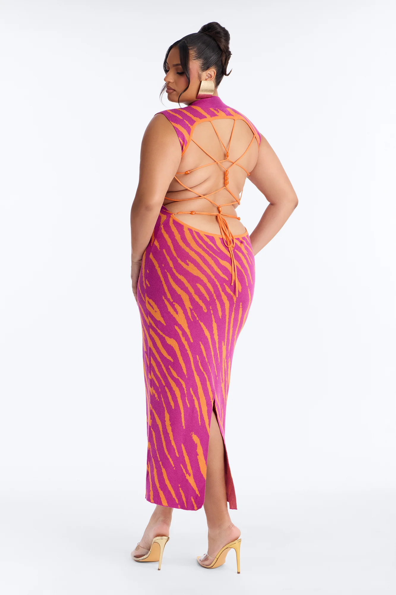 Alisha Strappy Backless Maxi Dress - Magenta/combo - Image 6