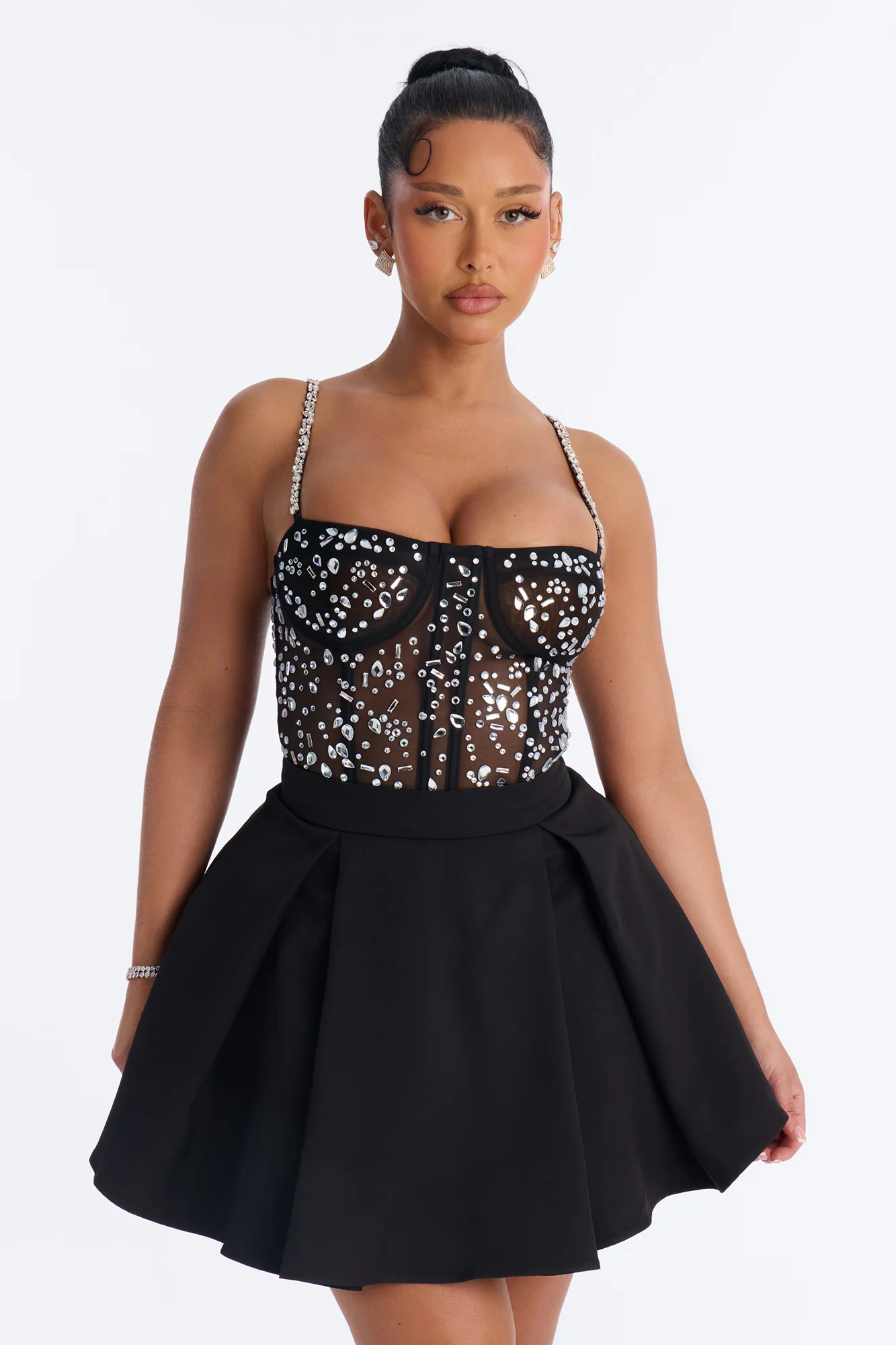 All About Me Embellished Mini Dress - Black - Image 2