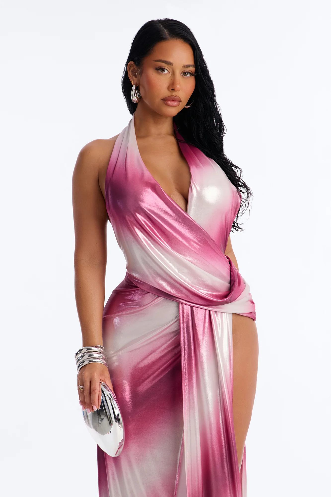 All About Me Metallic Maxi Dress - Pink/combo - Image 2