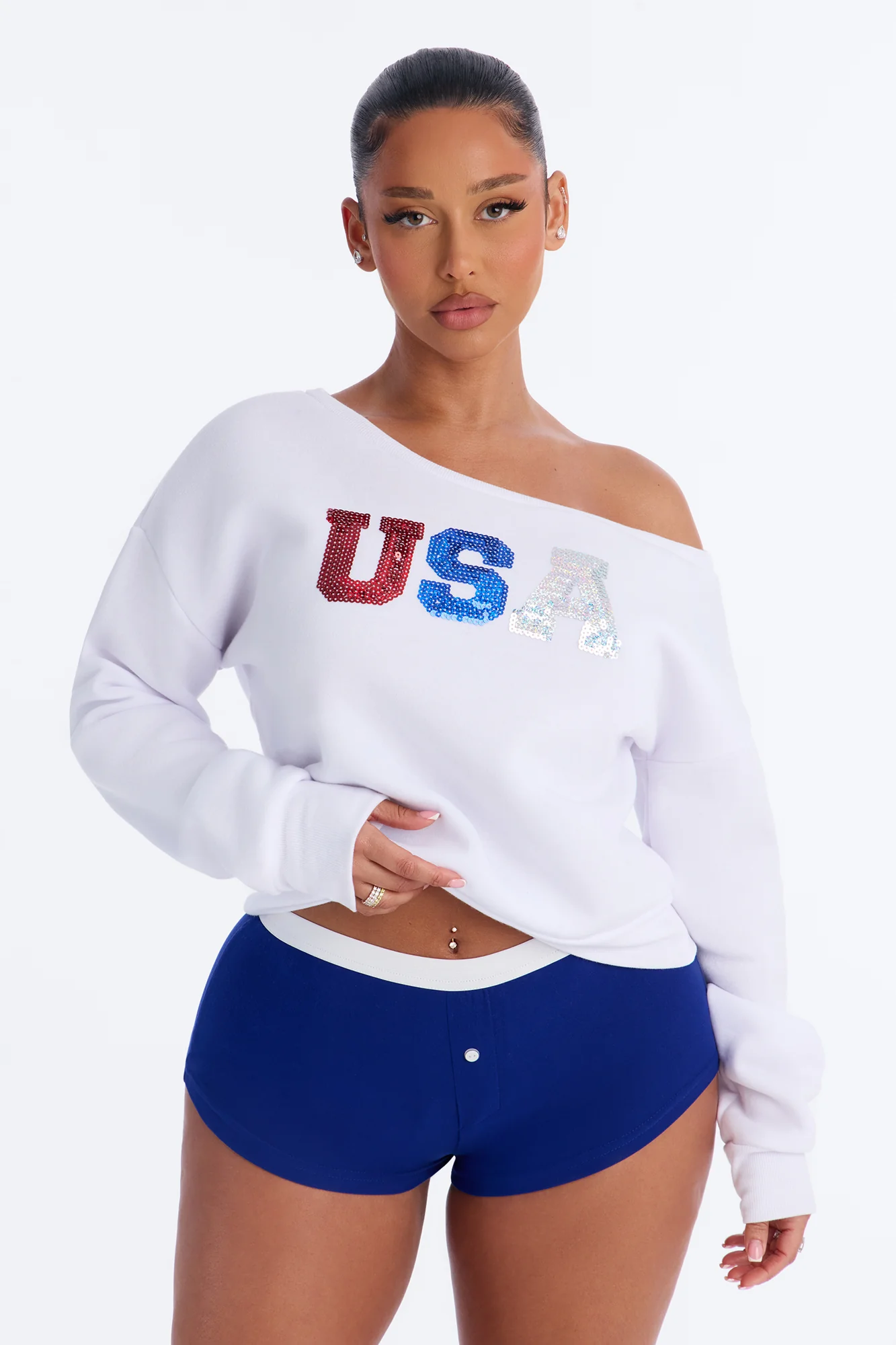 All About The USA PJ Short Set - White/combo
