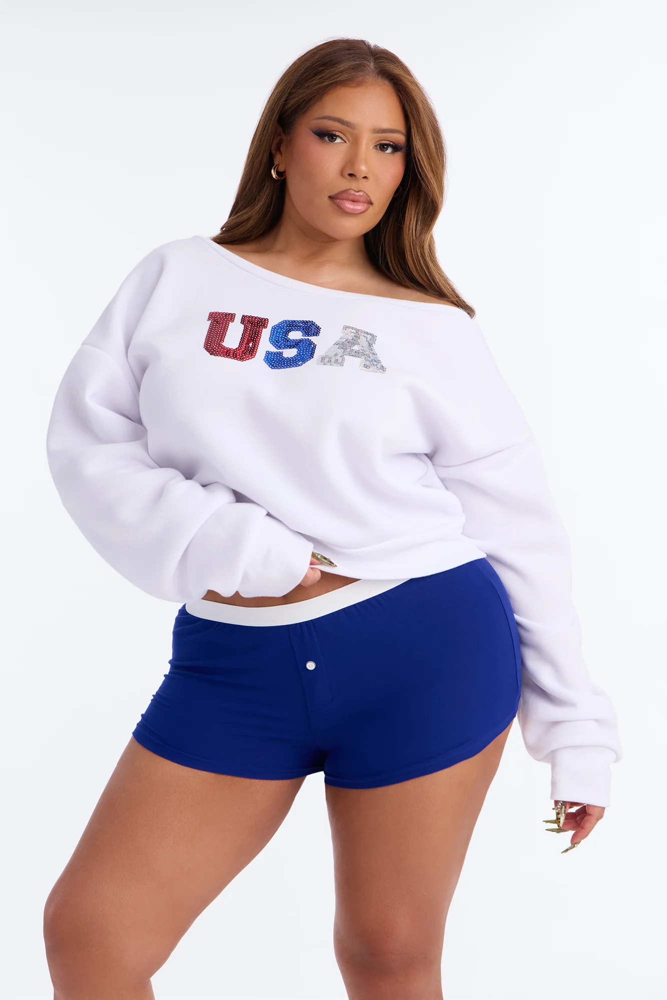 All About The USA PJ Short Set - White/combo - Image 4