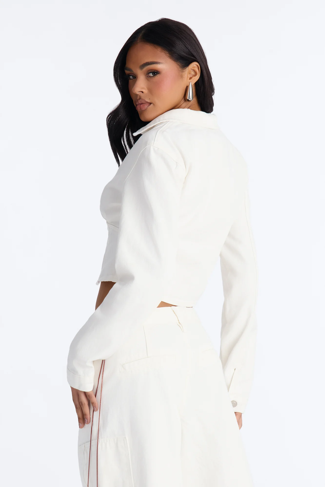 All Around Me Denim Top - White - Image 4
