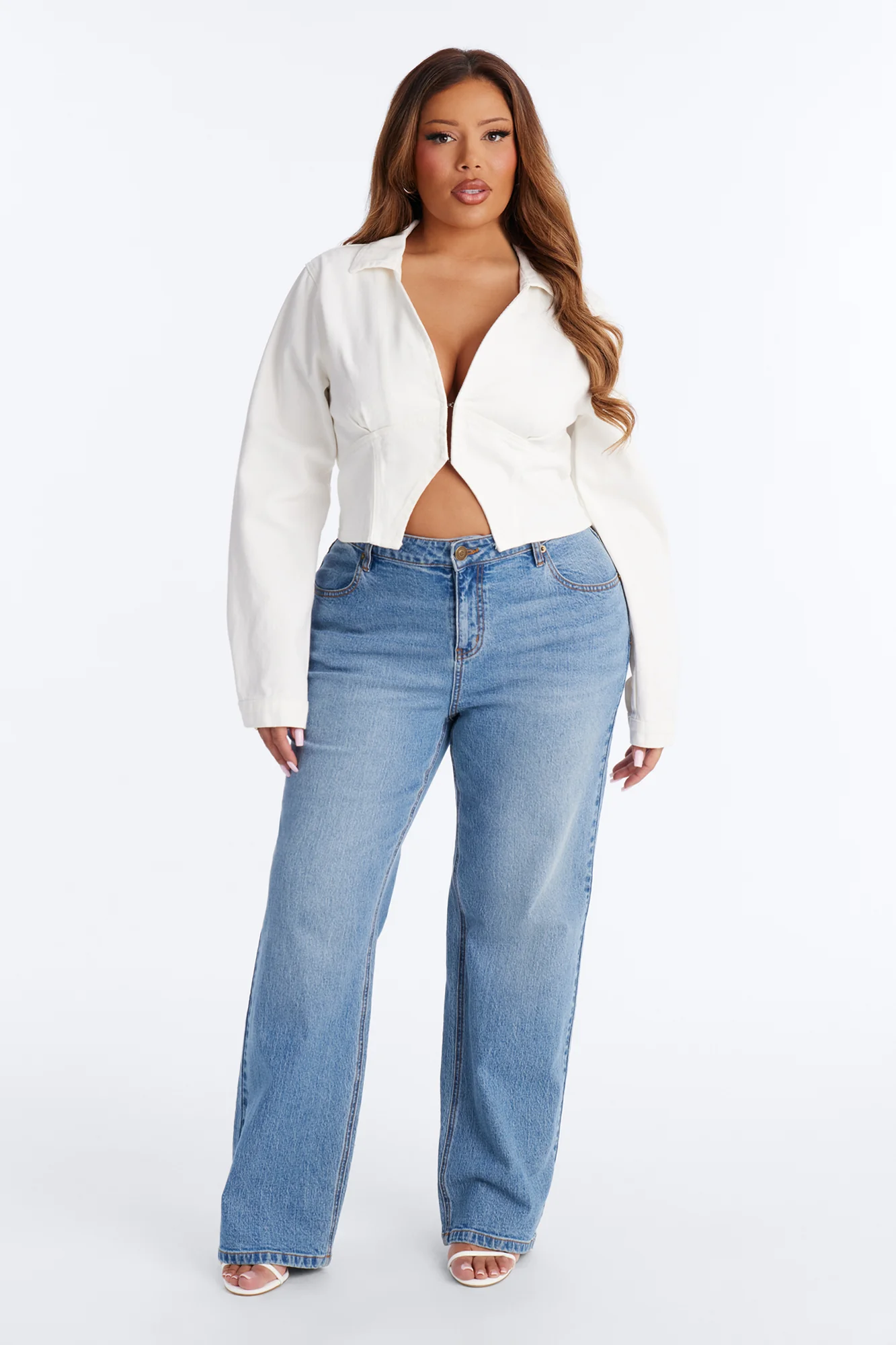 All Around Me Denim Top - White - Image 5