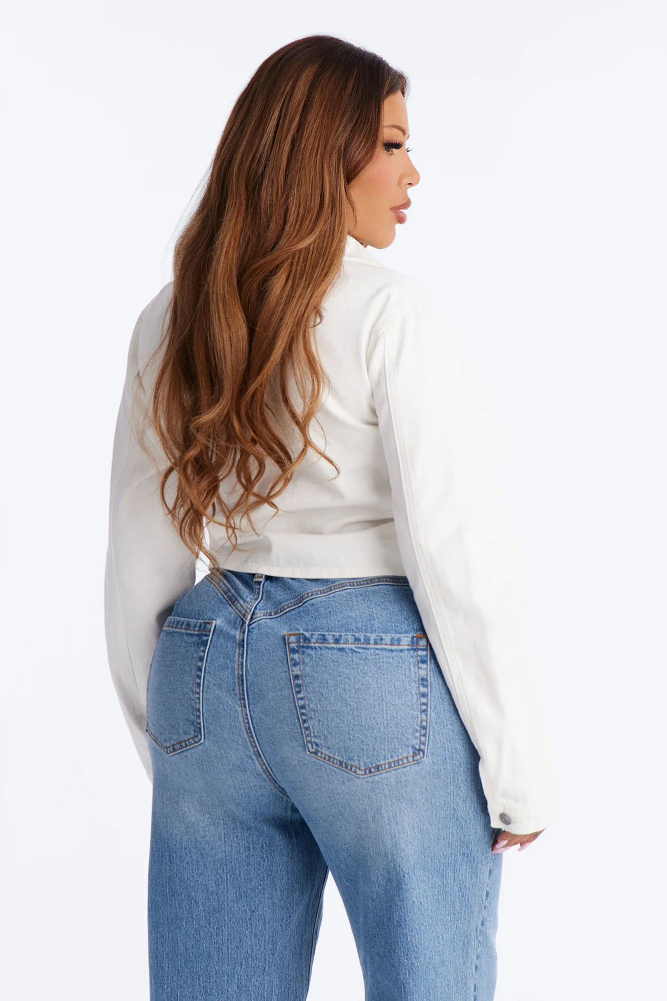 All Around Me Denim Top - White - Image 8