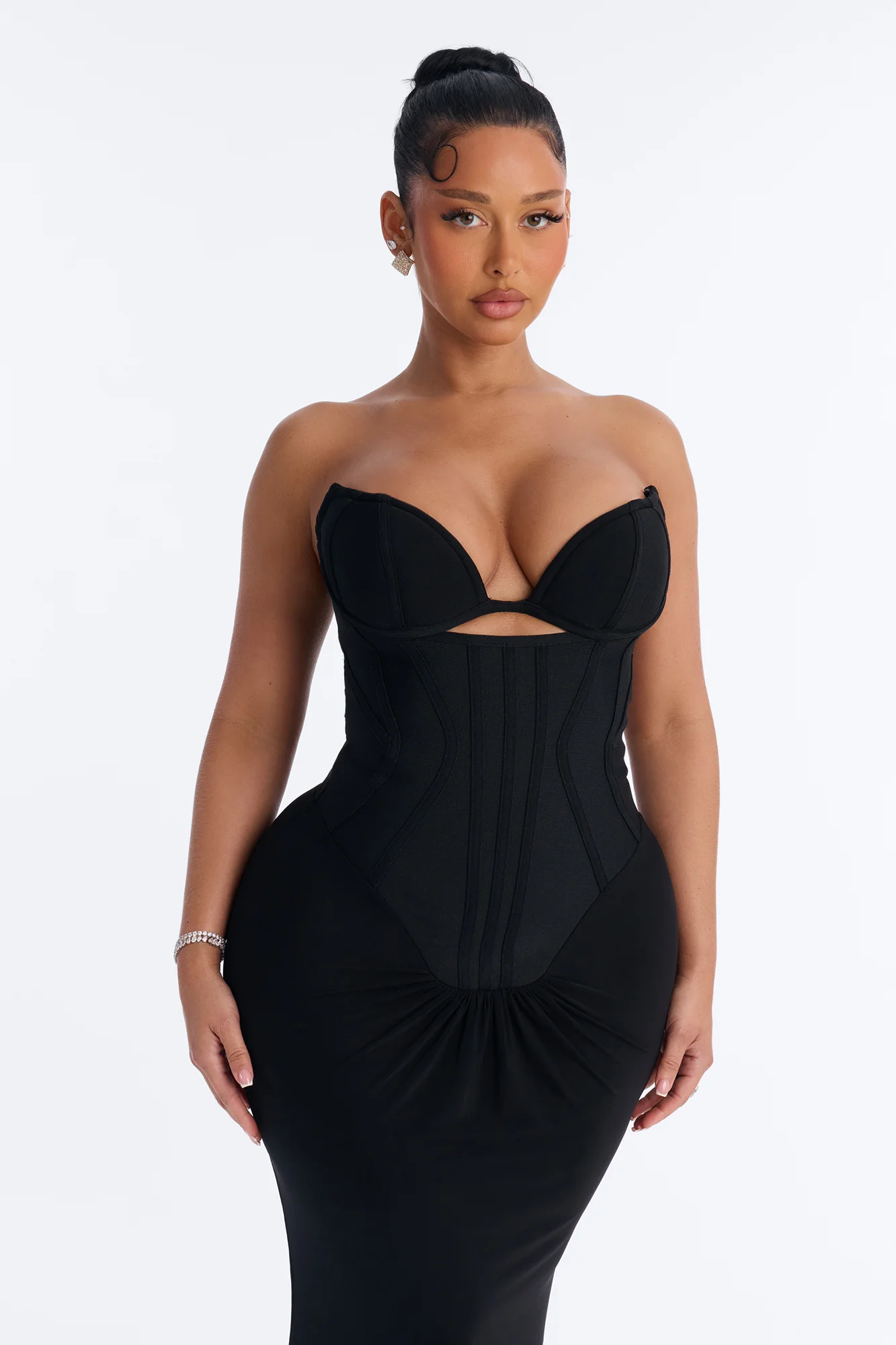 All Caught Up Bandage Gown - Black - Image 2