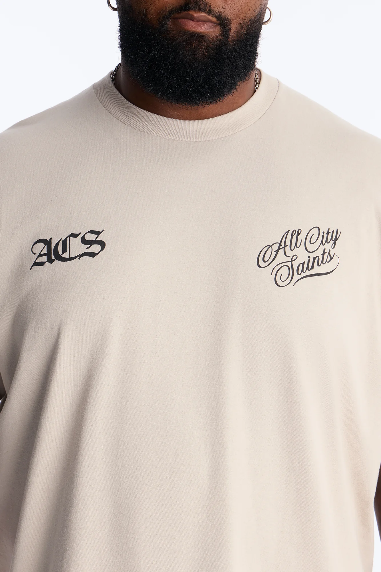 All City Saints Oversized Short Sleeve Tee - Grey - Image 3