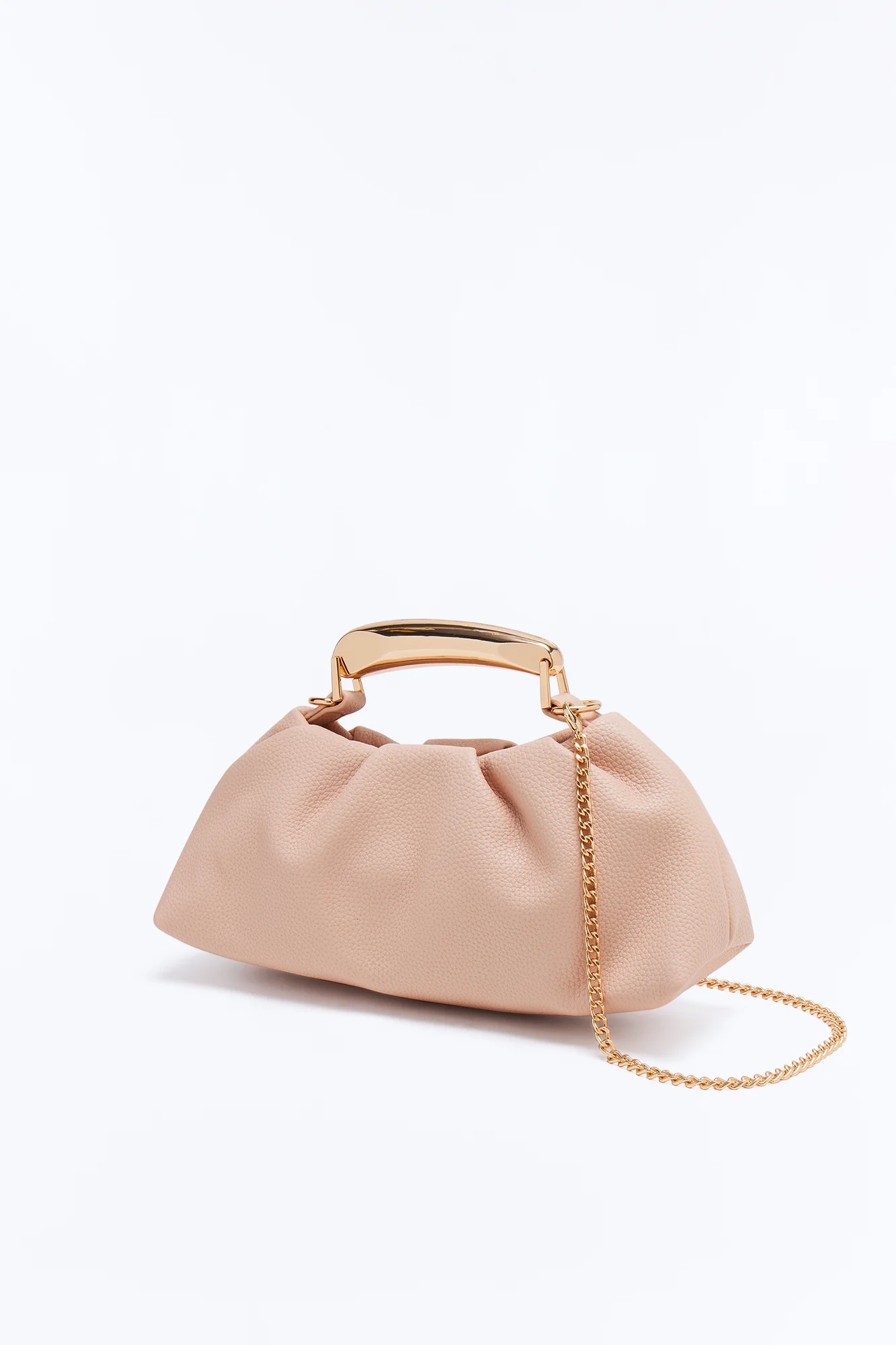 All Eyes On Faux Leather Satchel Bag - Nude - Image 4