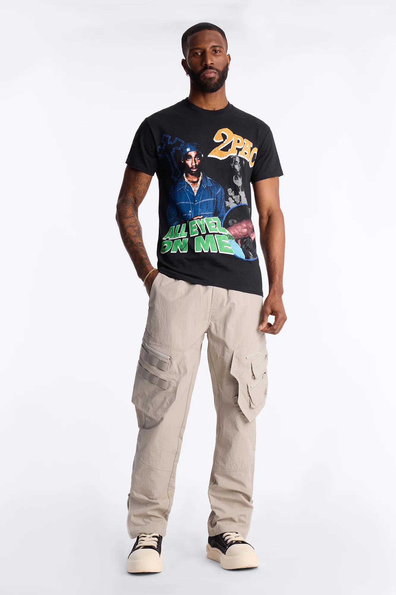 All Eyez On Me 2Pac Graphic Short Sleeve Tee - Black - Image 2