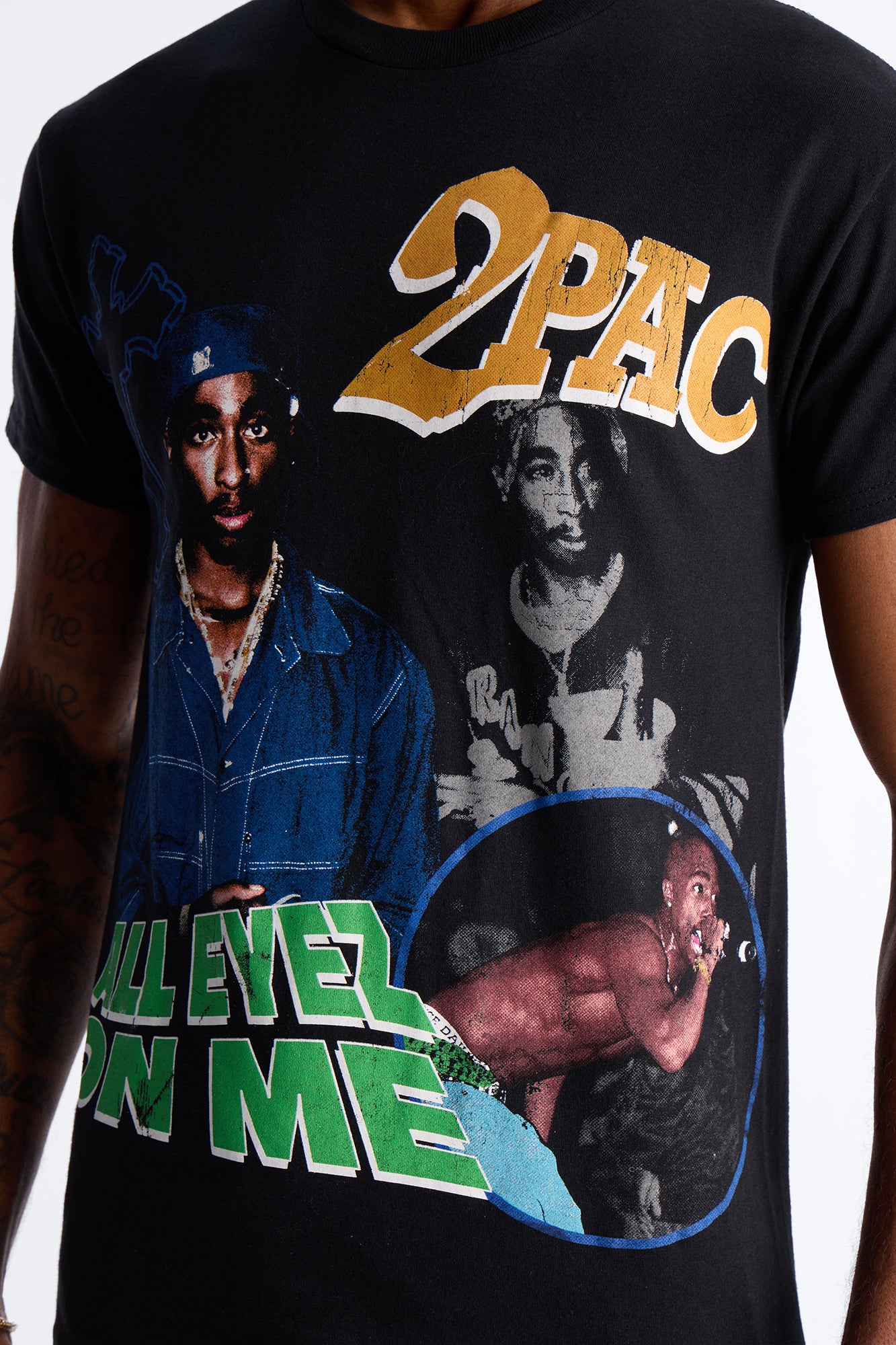 All Eyez On Me 2Pac Graphic Short Sleeve Tee - Black - Image 3
