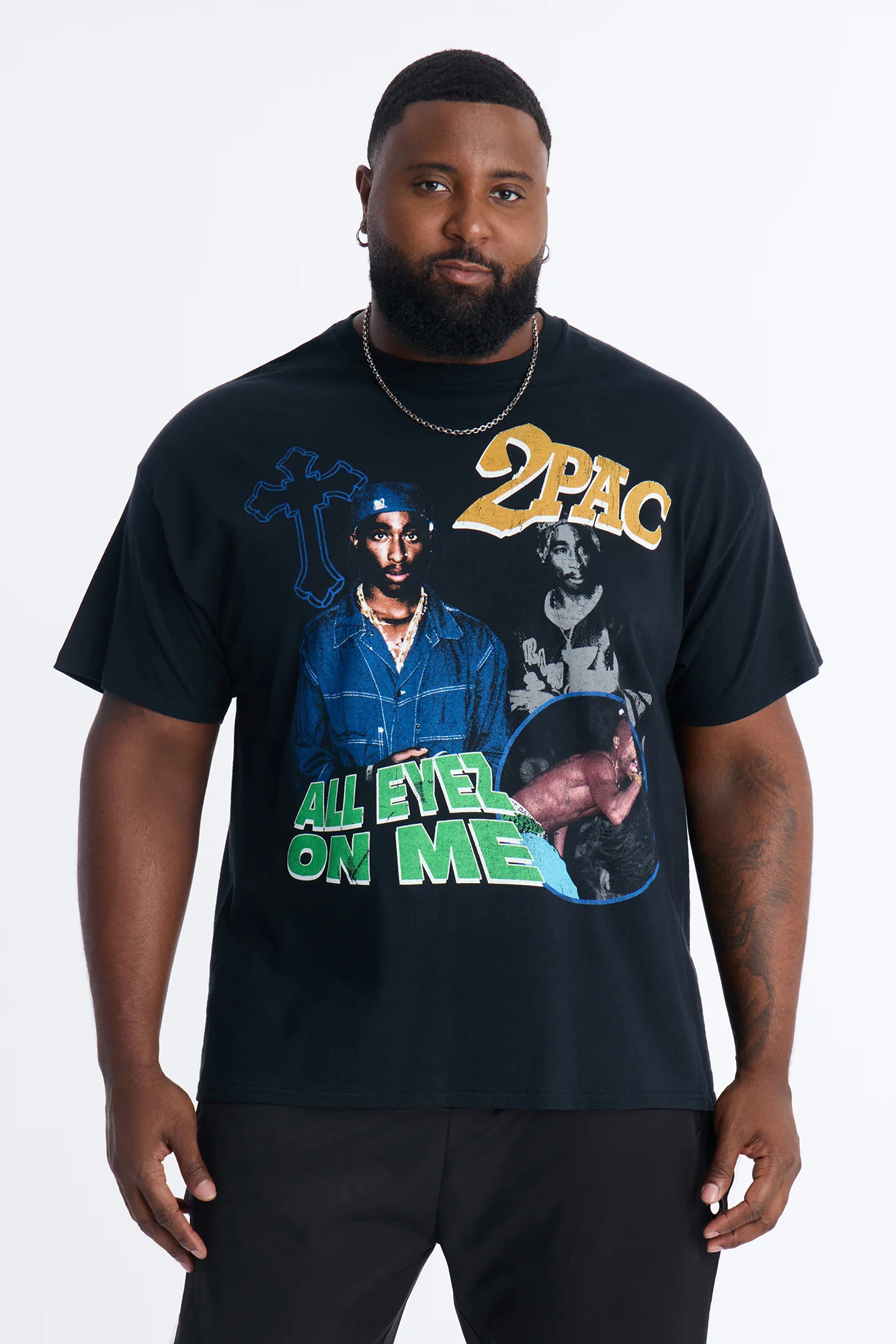 All Eyez On Me 2Pac Graphic Short Sleeve Tee - Black - Image 5