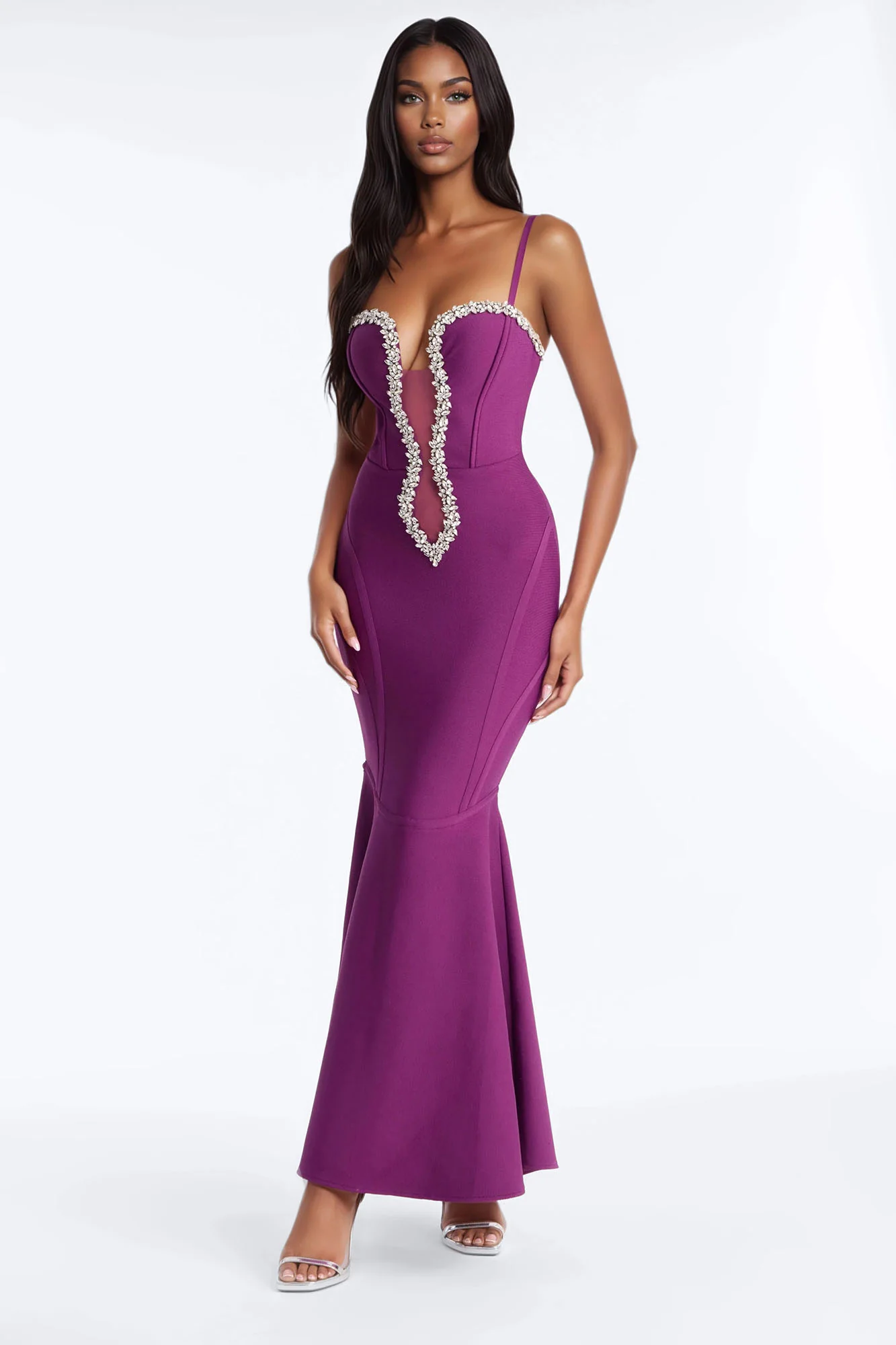 All The Stars Mermaid Bandage Gown - Purple