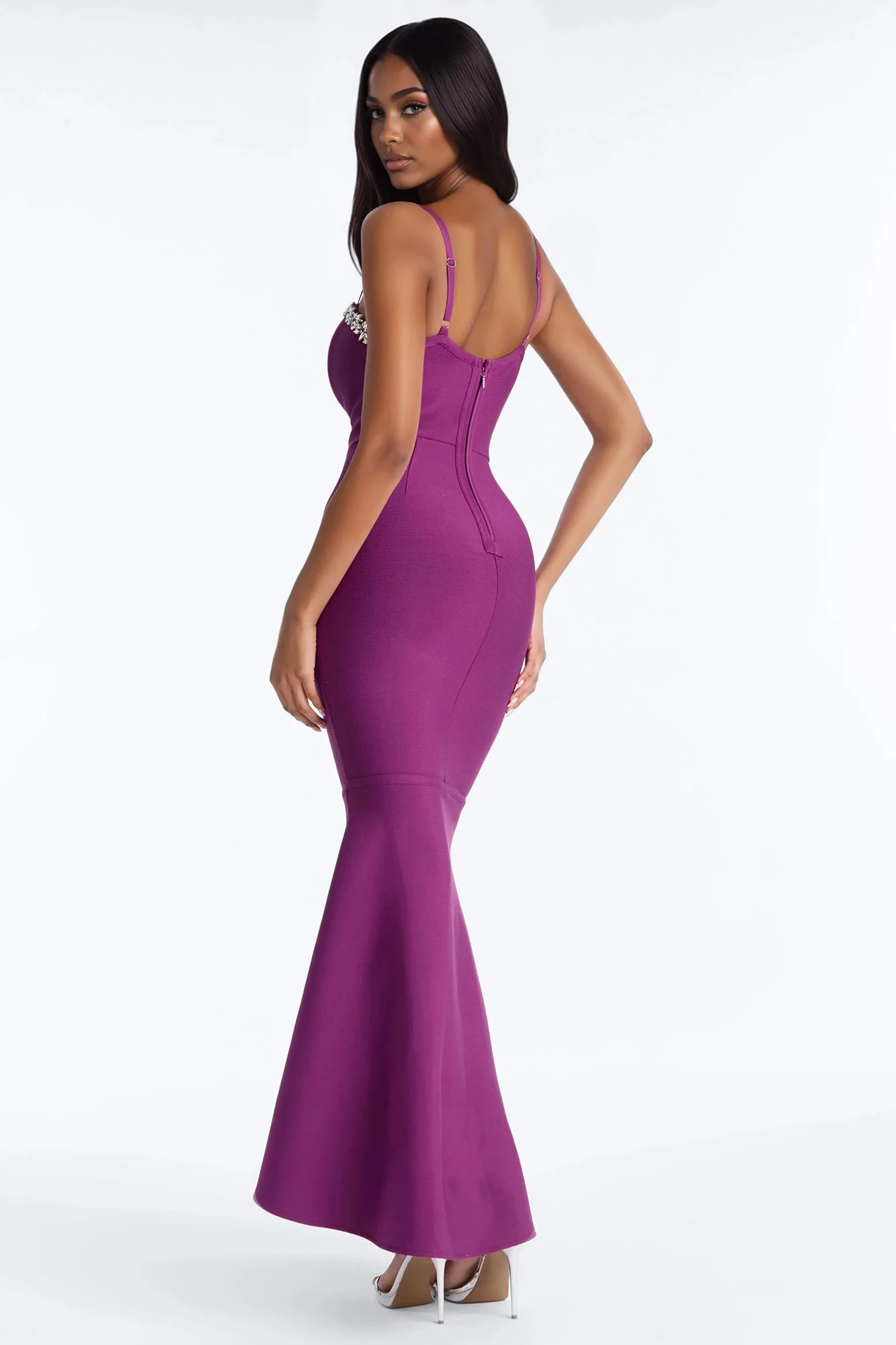 All The Stars Mermaid Bandage Gown - Purple - Image 4