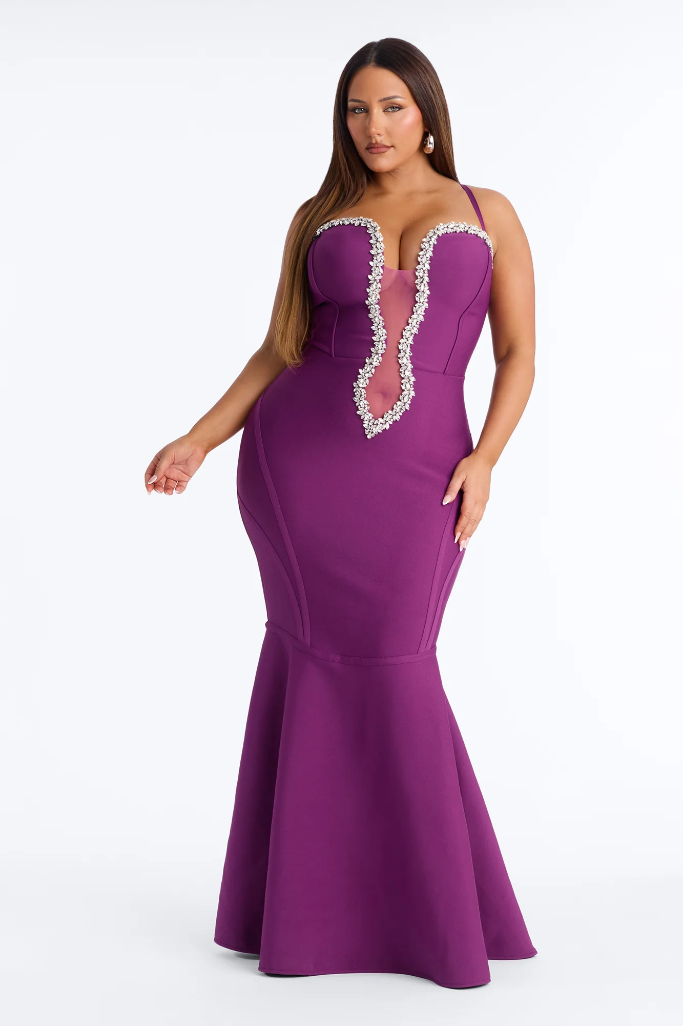 All The Stars Mermaid Bandage Gown - Purple - Image 5