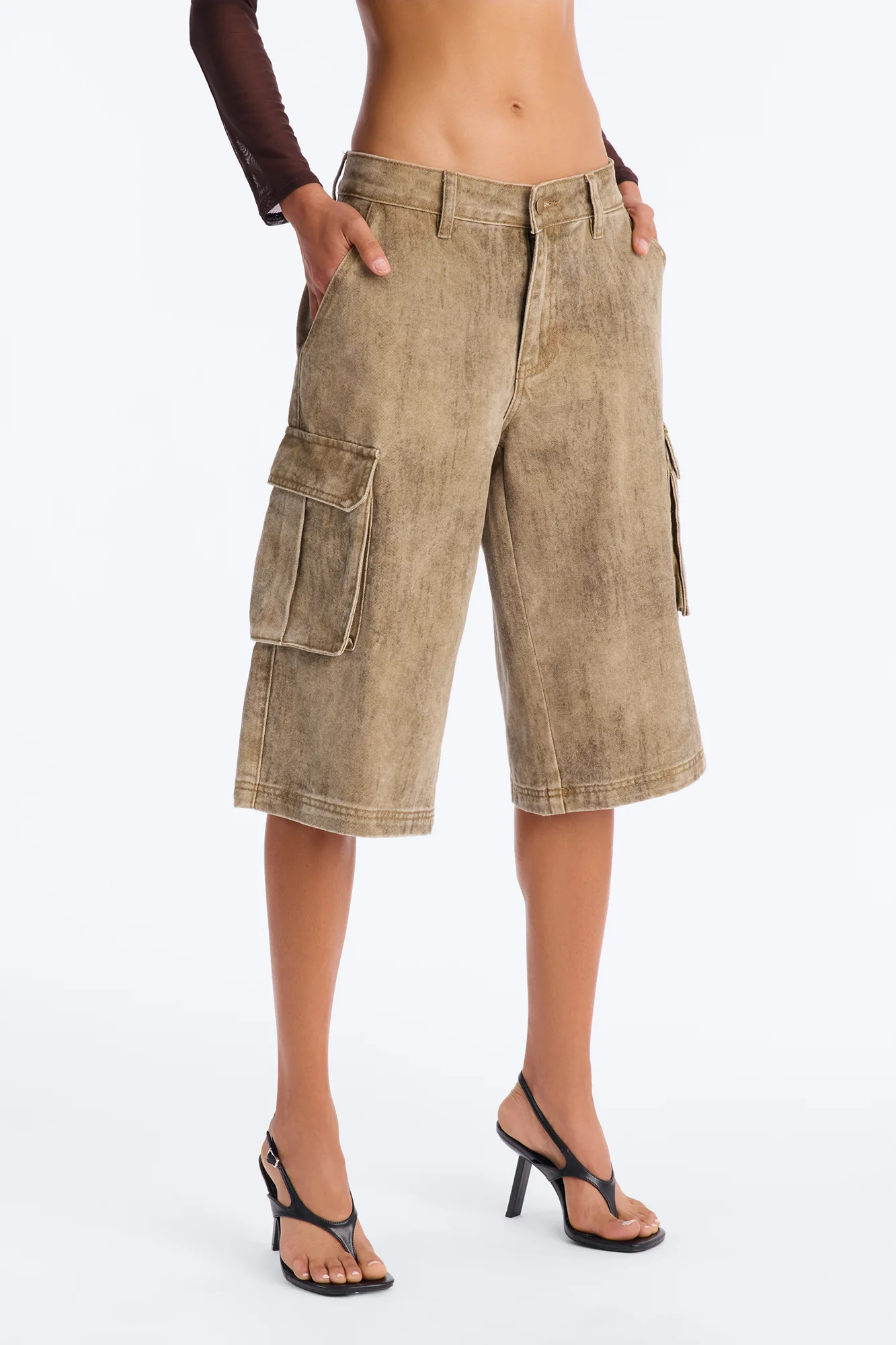All Washed Out Cargo Bermuda Short - Brown/combo - Image 2