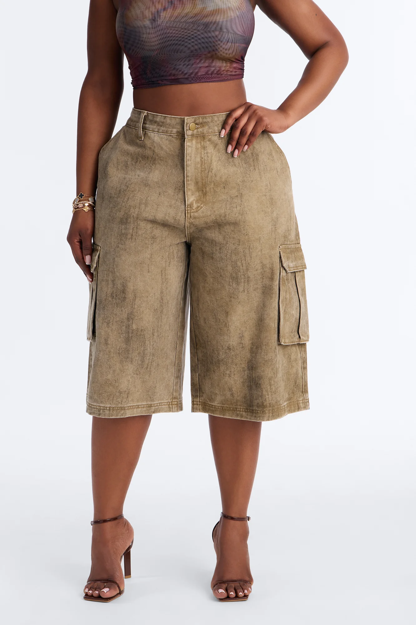 All Washed Out Cargo Bermuda Short - Brown/combo - Image 6