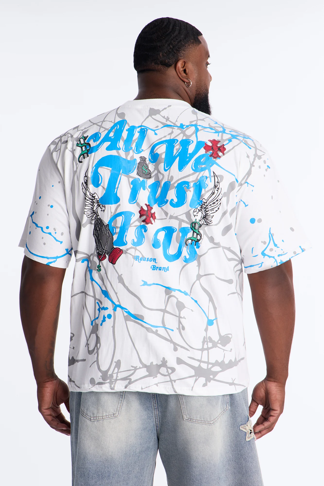 All We Trust Is Money Short Sleeve Tee - White - Image 6