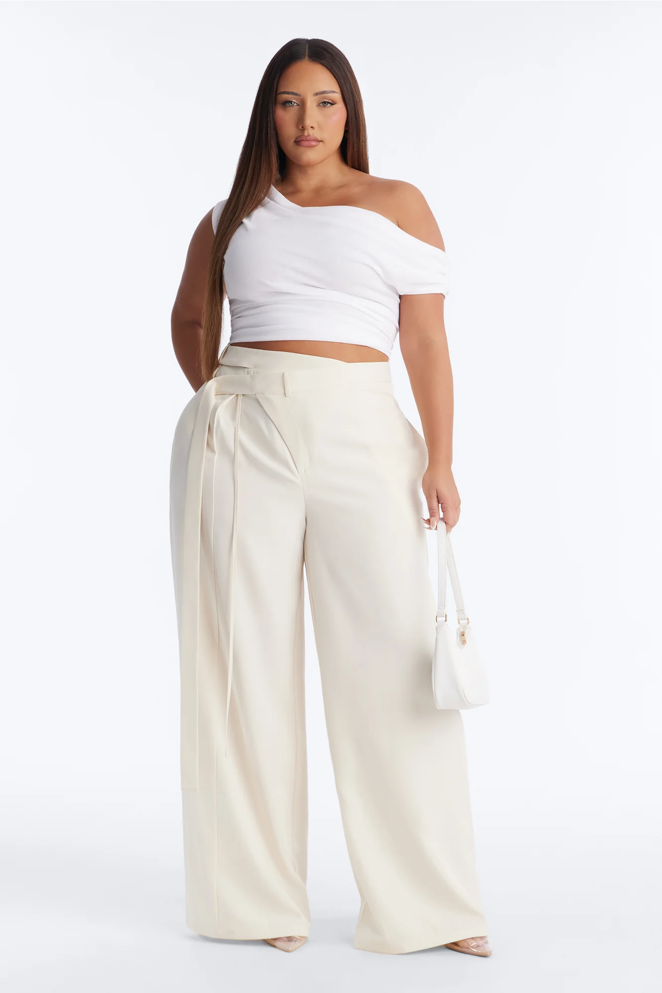 All Wrapped Up Cutout Wide Leg Trousers - Ivory - Image 5