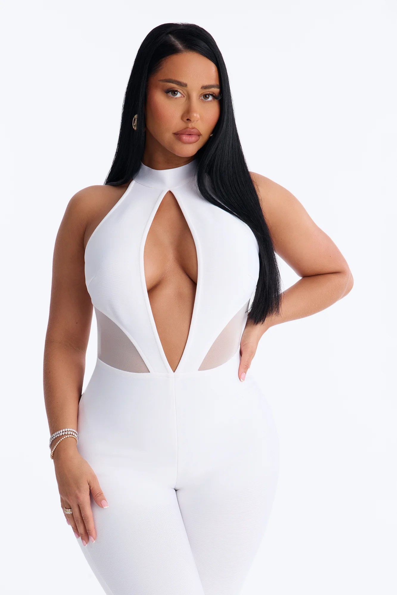 All Yours Bandage Backless Jumpsuit - White - Image 2