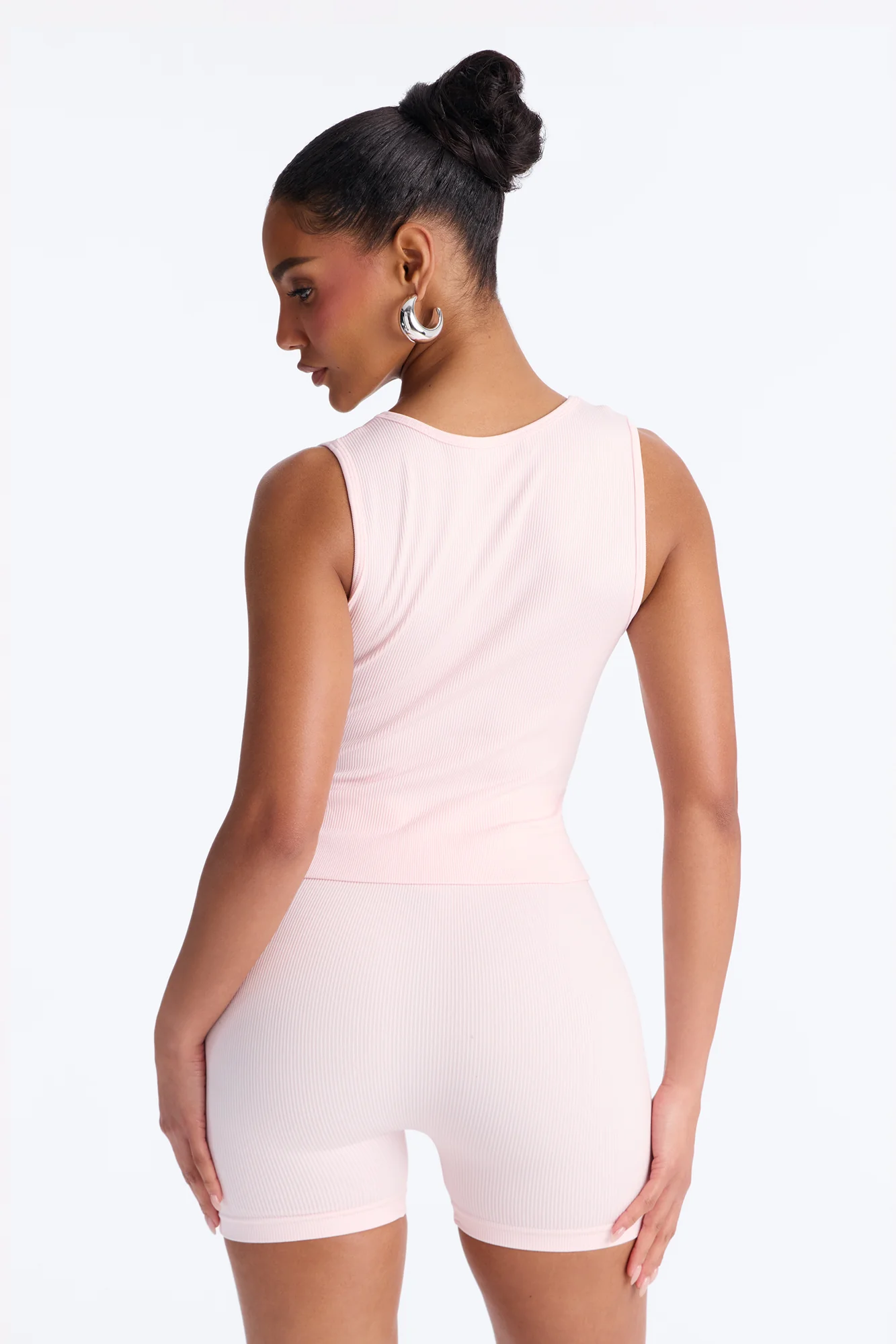 Allison Seamless Biker Short Set - Pink - Image 3