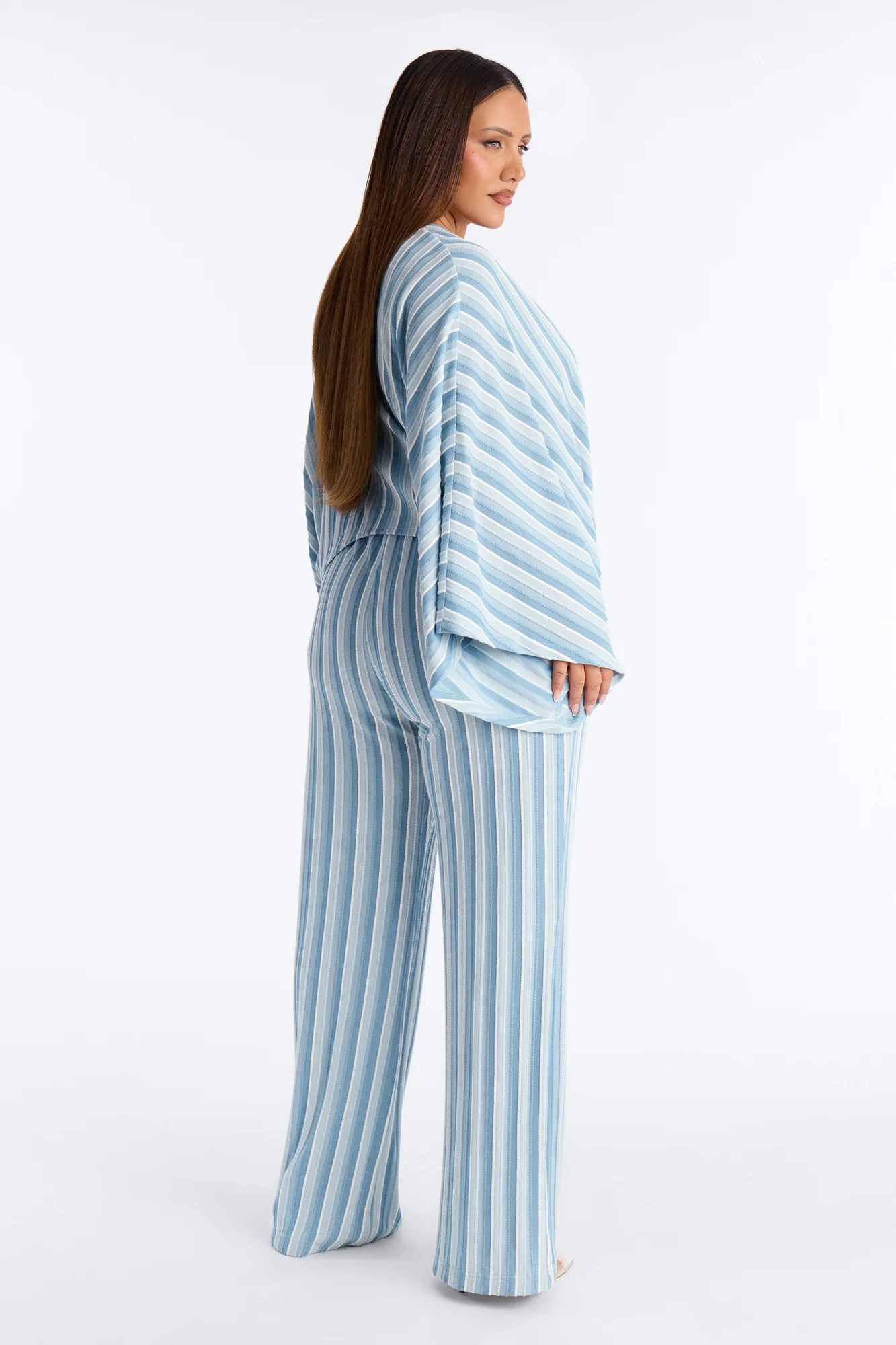 Along Those Lines Striped Jacquard Pant Set - Blue/combo - Image 6