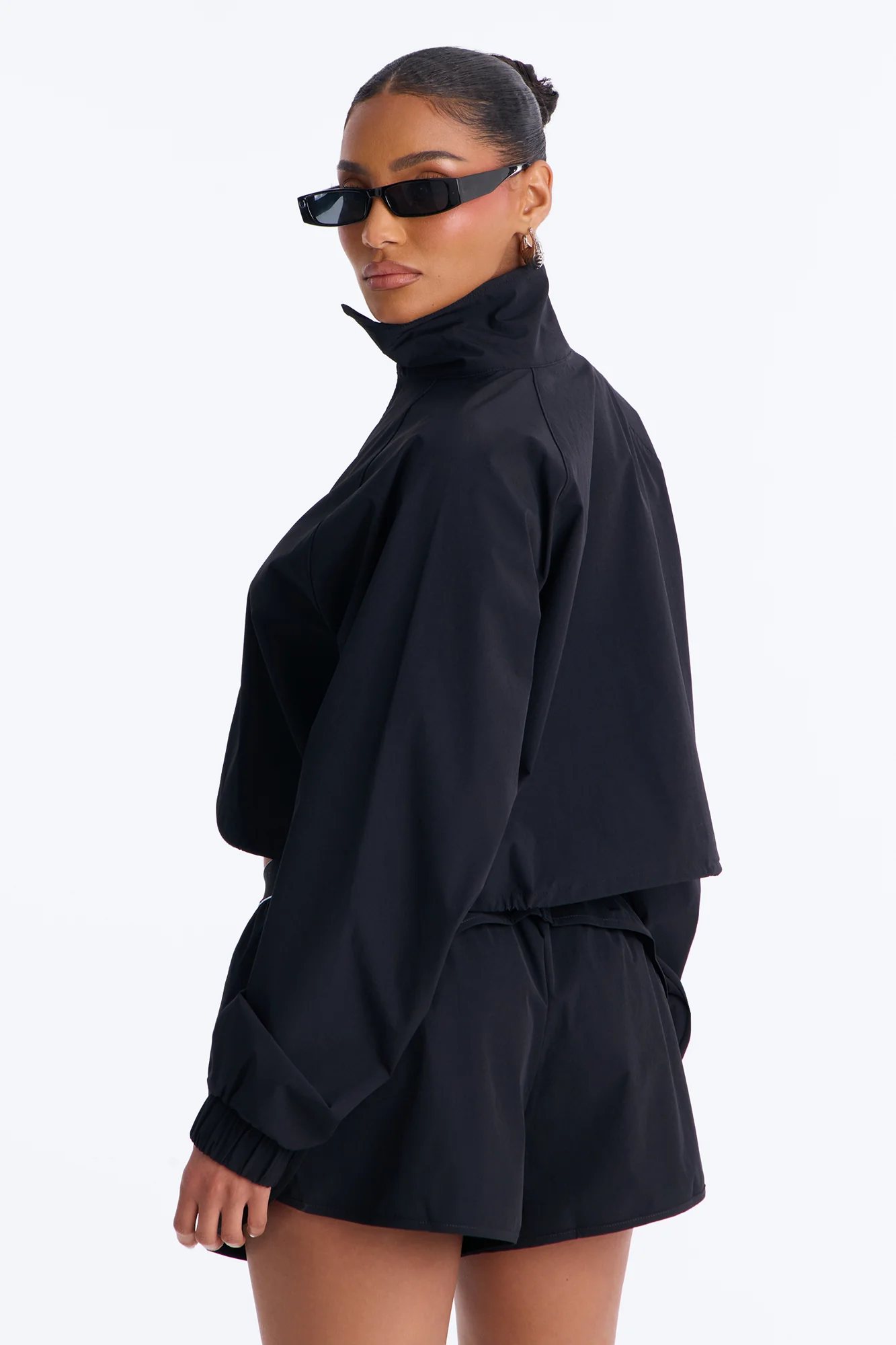 Alora Windbreaker Lounge Quarter Zip - Black - Image 3