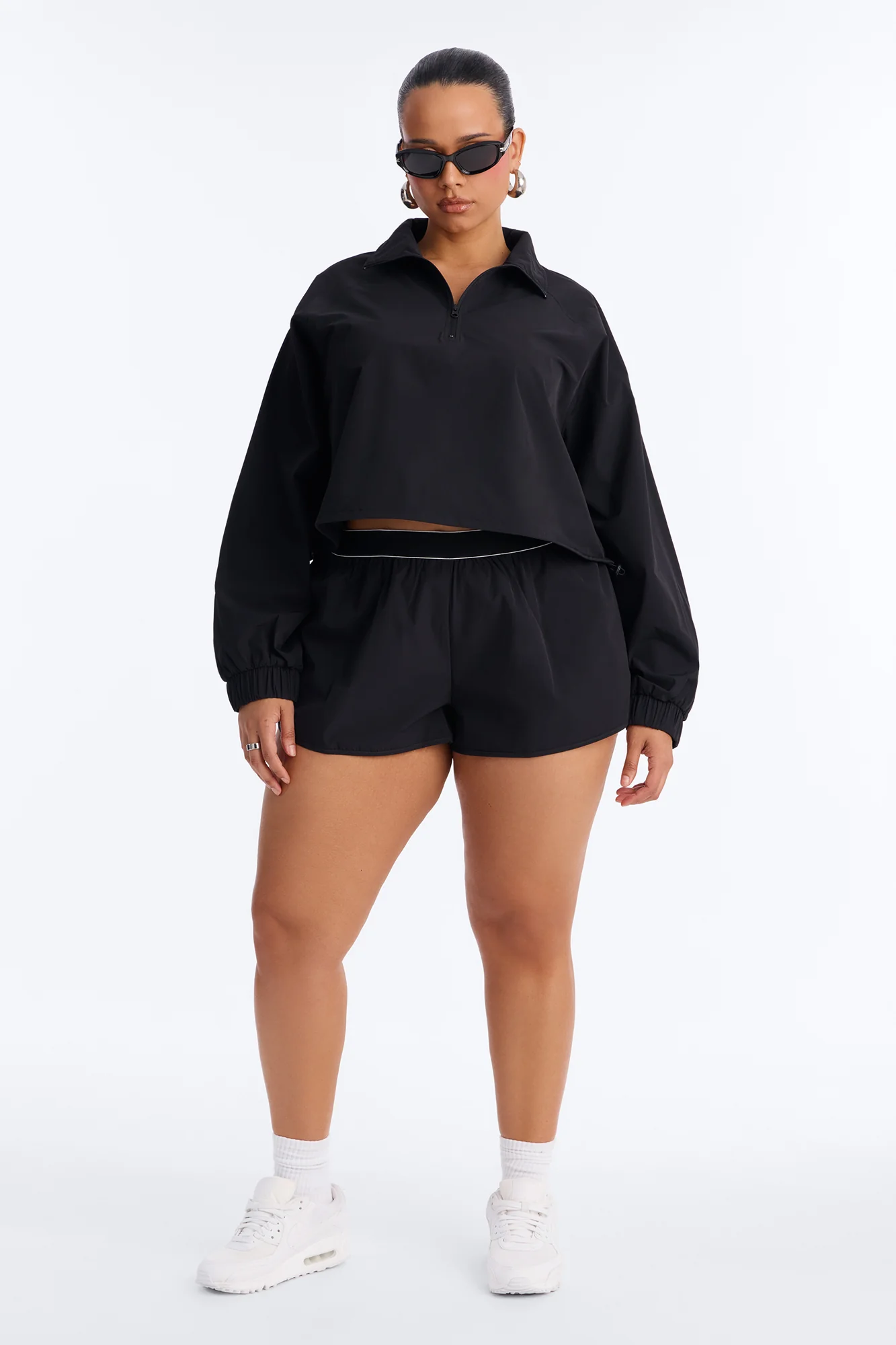 Alora Windbreaker Lounge Quarter Zip - Black - Image 5