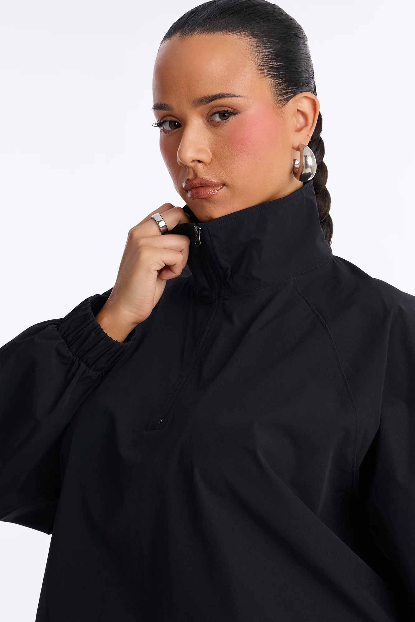 Alora Windbreaker Lounge Quarter Zip - Black - Image 6