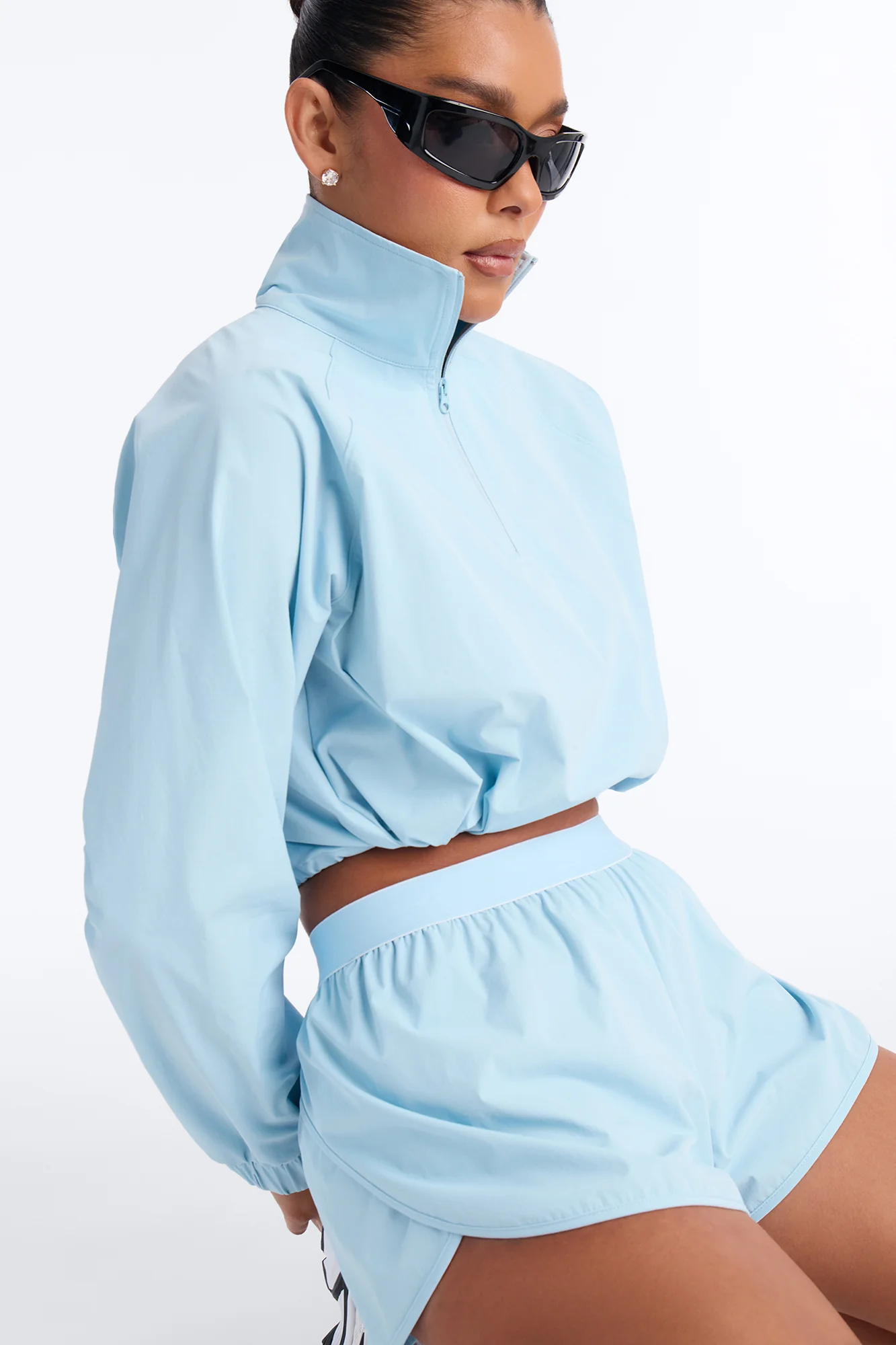 Alora Windbreaker Lounge Short - Light Blue - Image 3