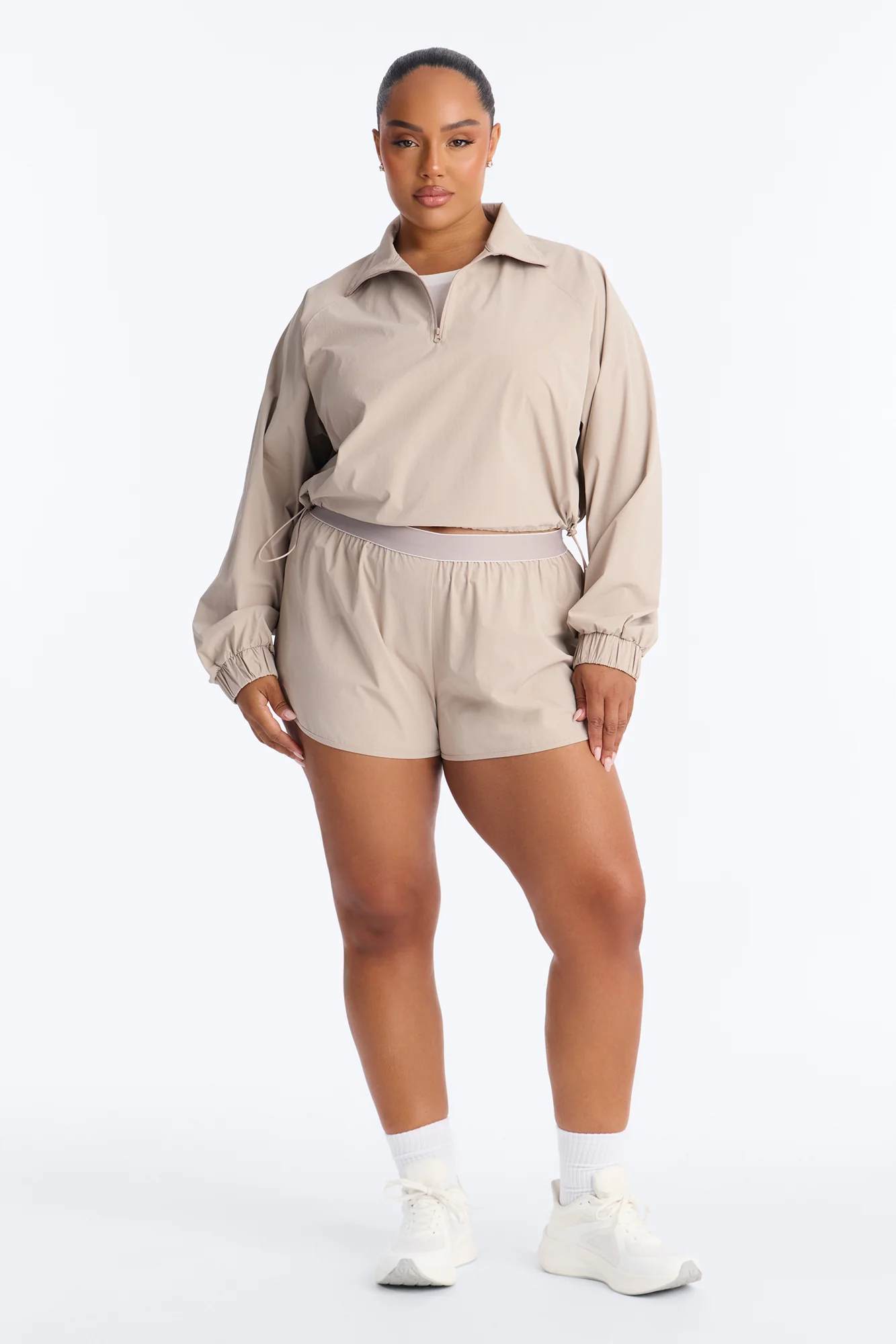 Alora Windbreaker Lounge Short - Stone - Image 6