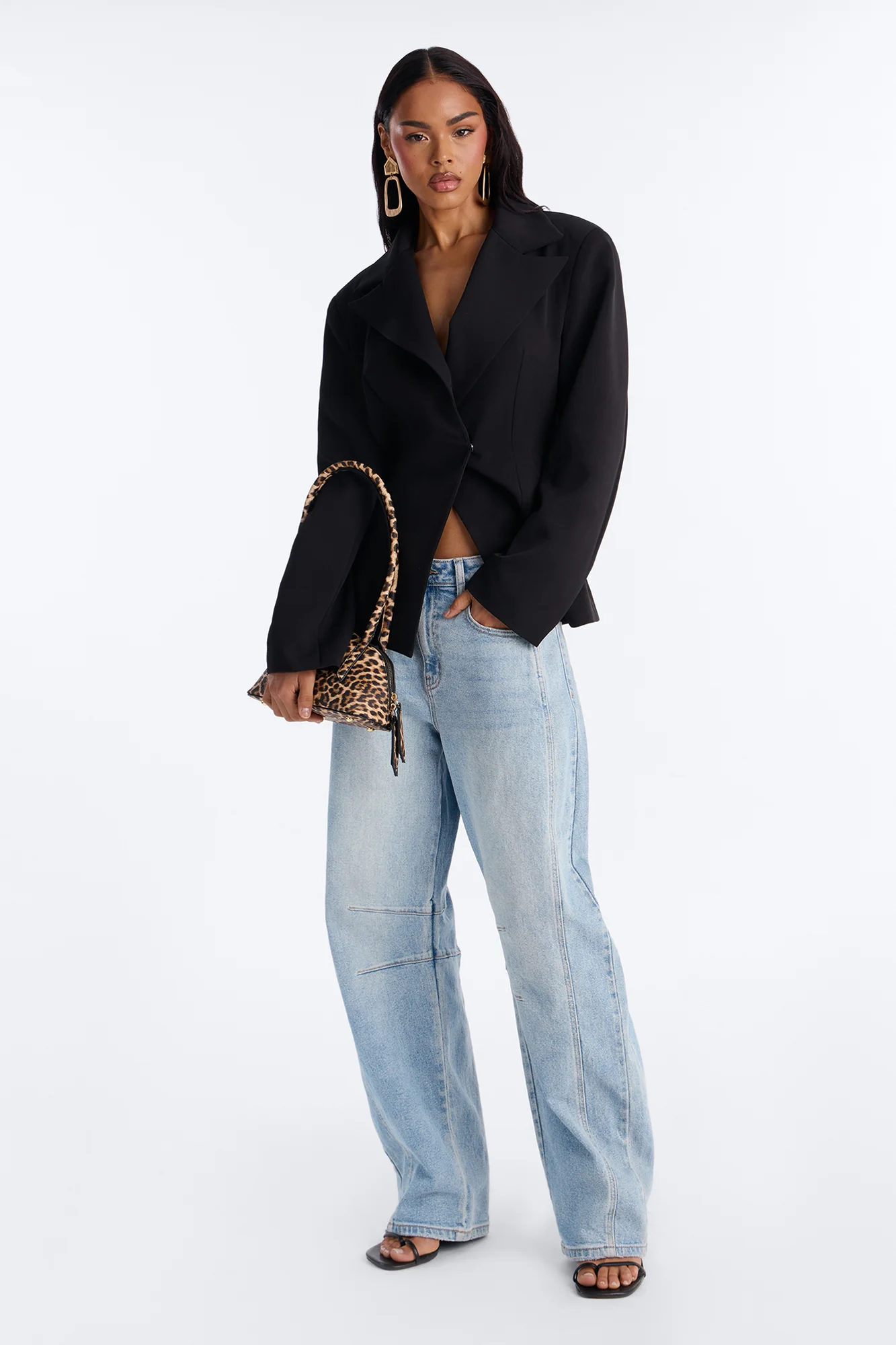 Always Elevated Adjustable Belted Blazer - Black - Image 2