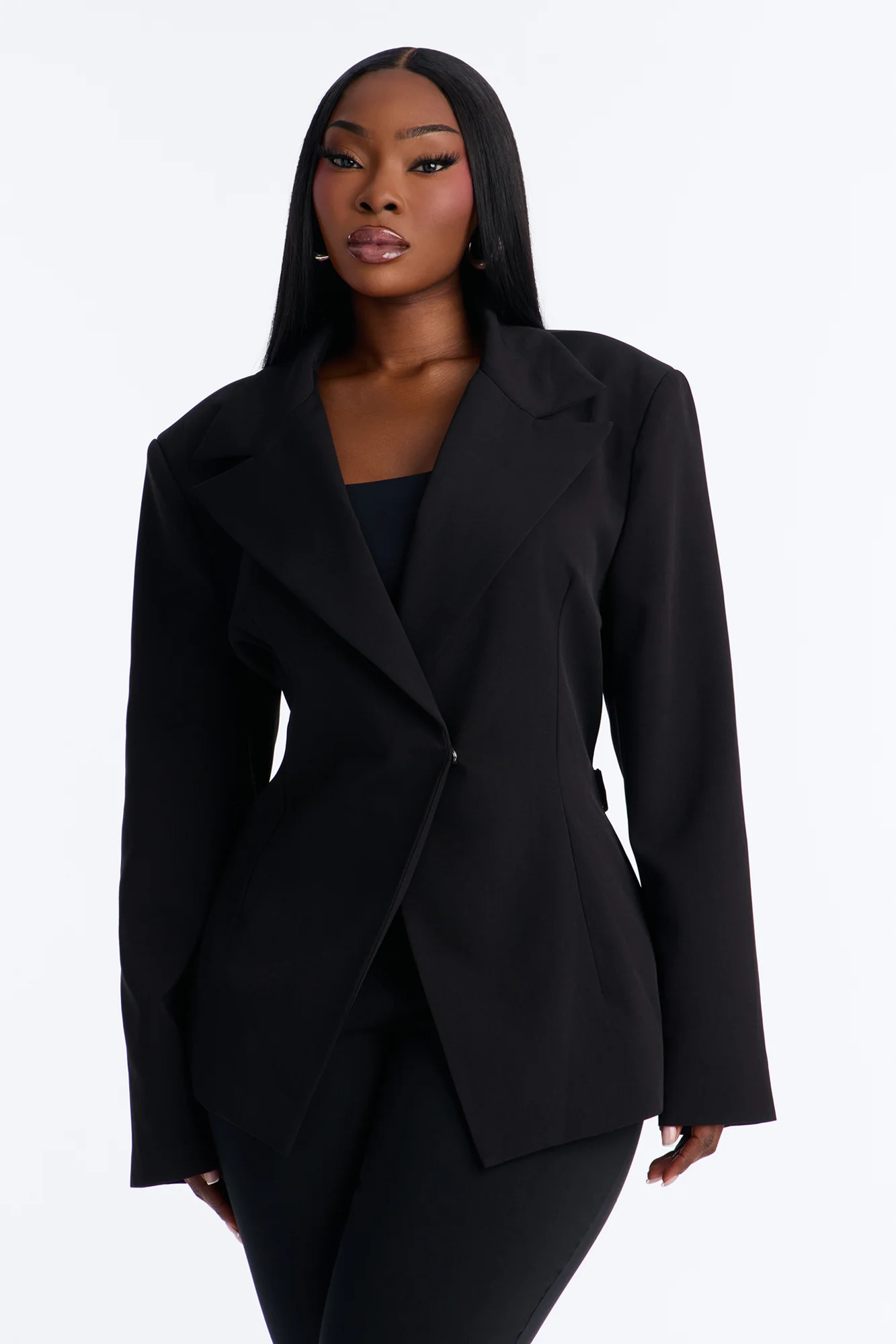 Always Elevated Adjustable Belted Blazer - Black - Image 5