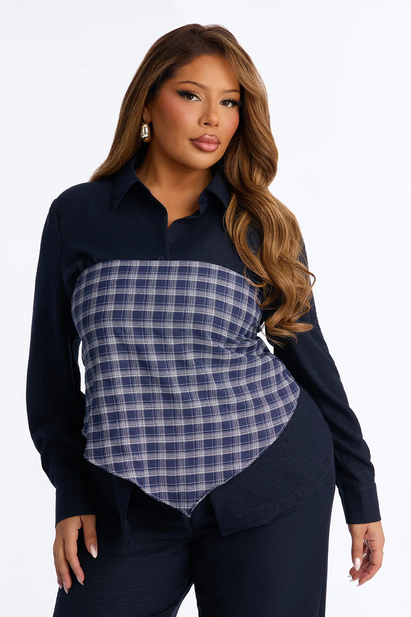Always Functional Scarf 3 Piece Pant Set - Navy - Image 6
