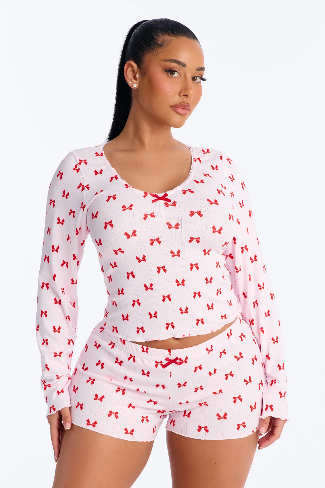 Always Lovely Pointelle PJ Short Set - Pink/combo