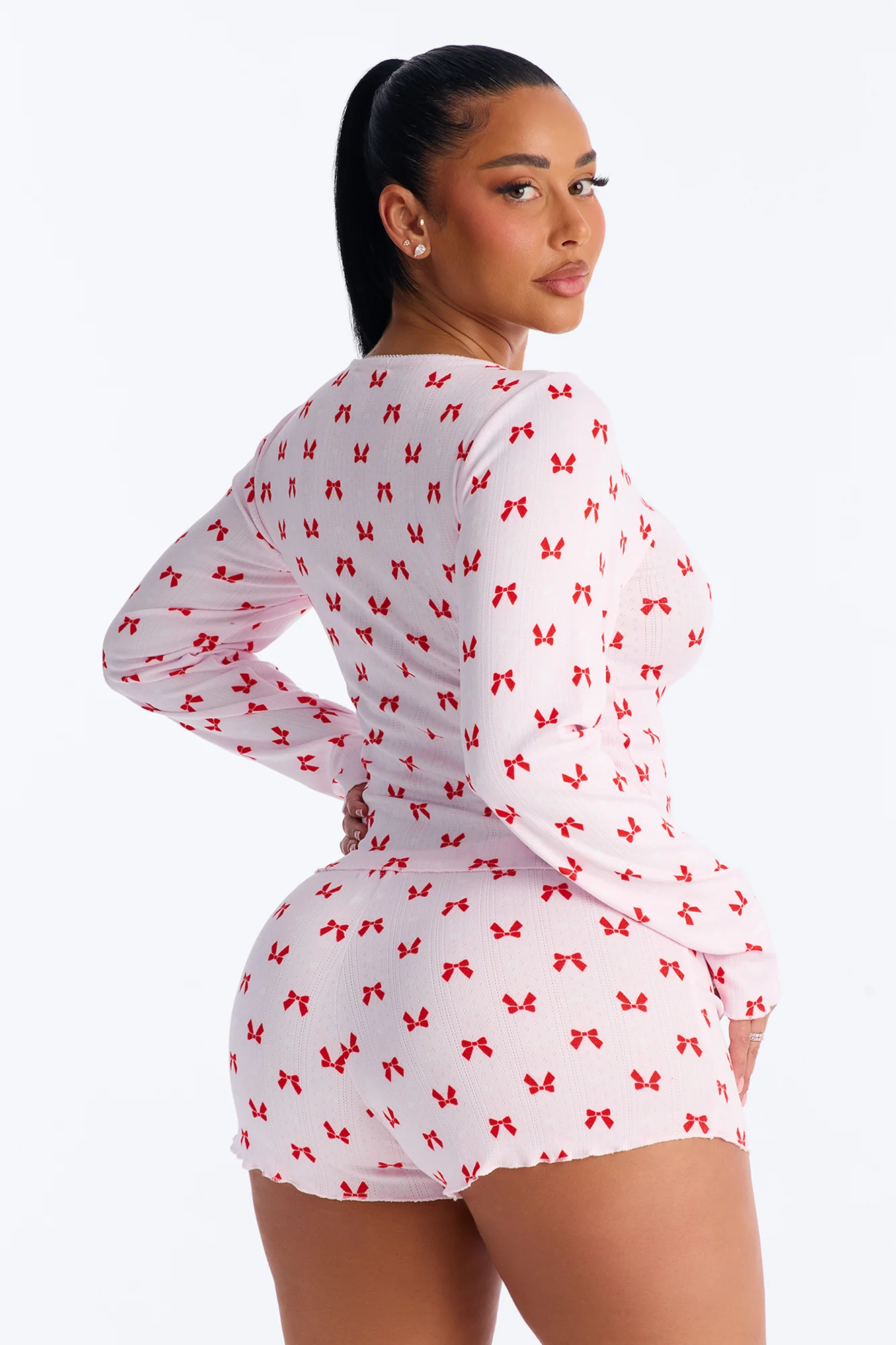 Always Lovely Pointelle PJ Short Set - Pink/combo - Image 3