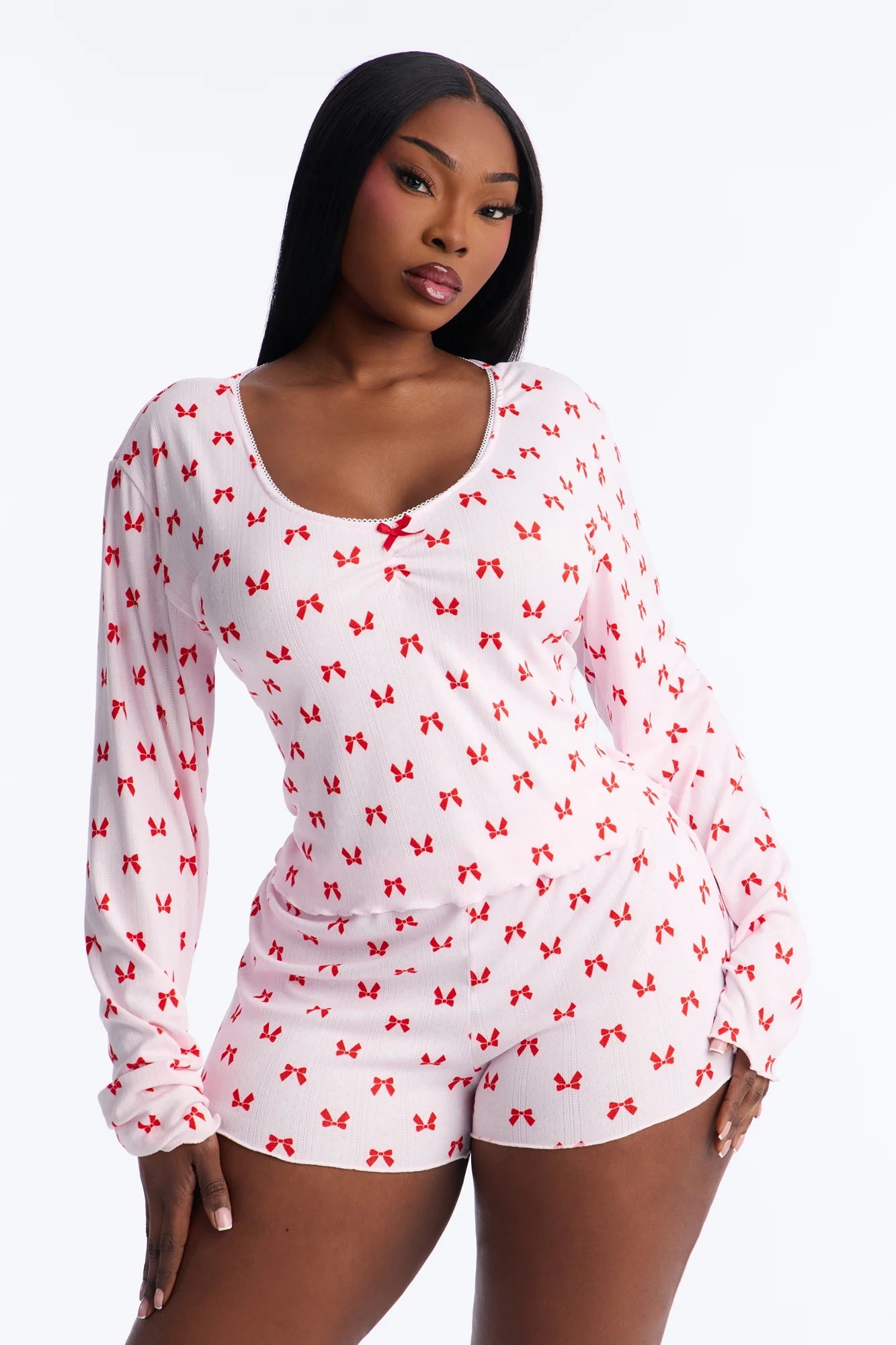 Always Lovely Pointelle PJ Short Set - Pink/combo - Image 4