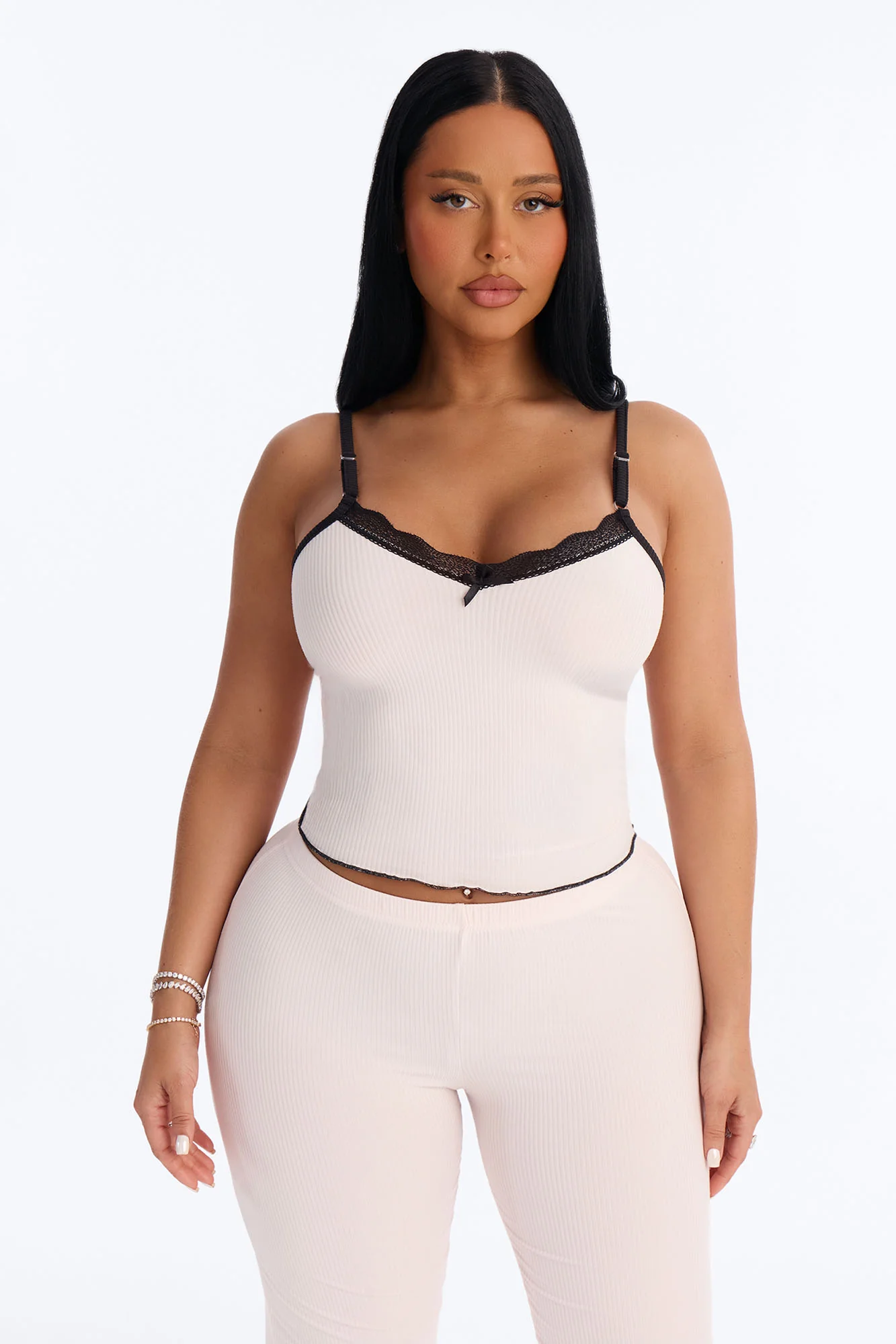 Always On My Mind Ribbed PJ Pant Set - Pink/combo - Image 3