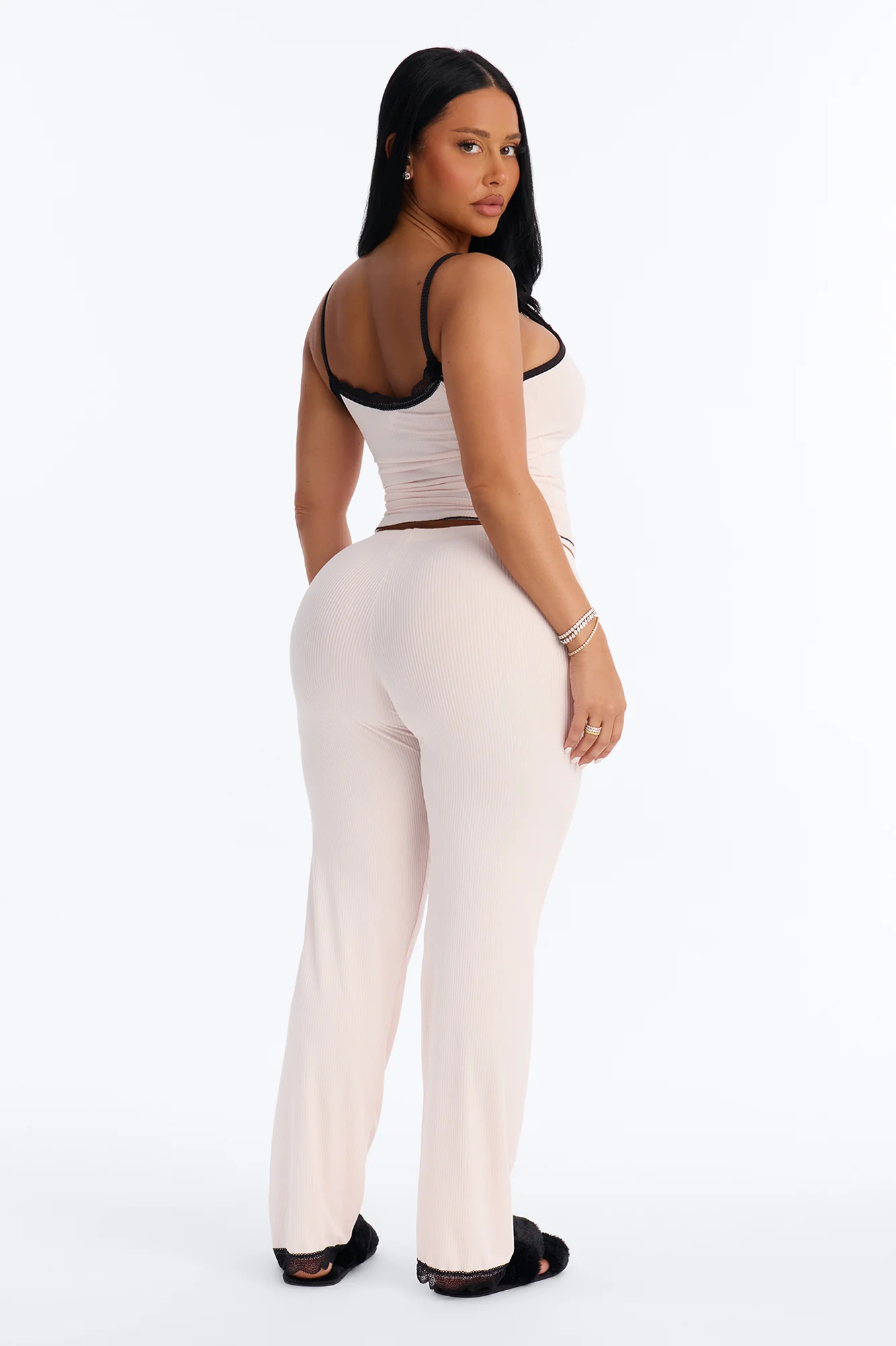 Always On My Mind Ribbed PJ Pant Set - Pink/combo - Image 4